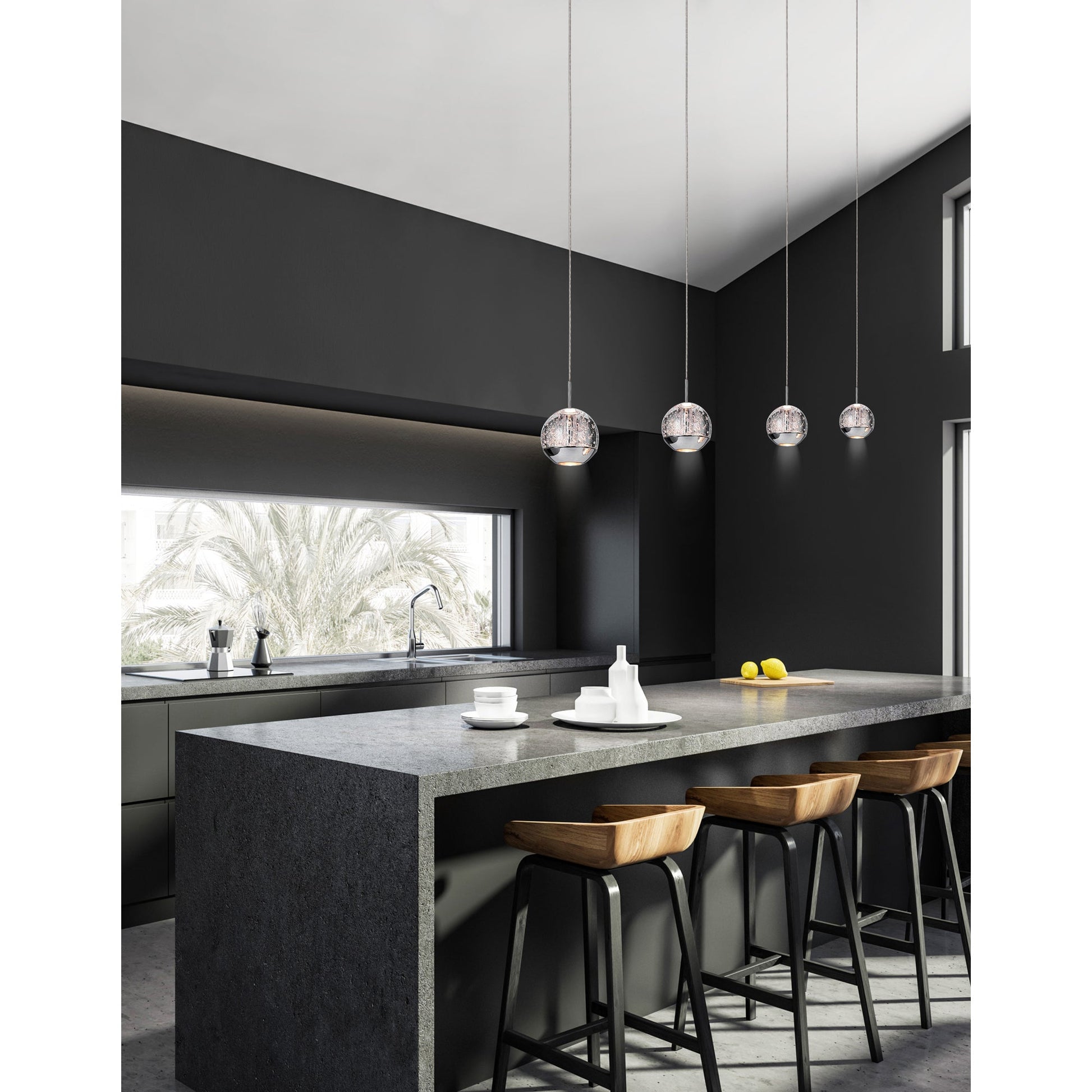 Perrier 1 Light 5in Chrome Down Mini Pendant - CWI Lighting