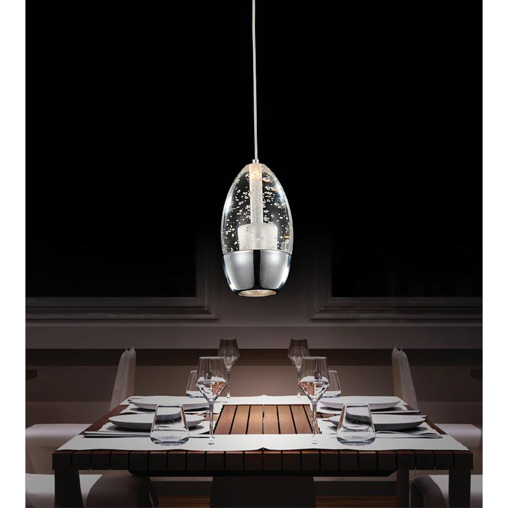 Perrier 1 Light Down Mini Pendant With Chrome Finish - CWI Lighting