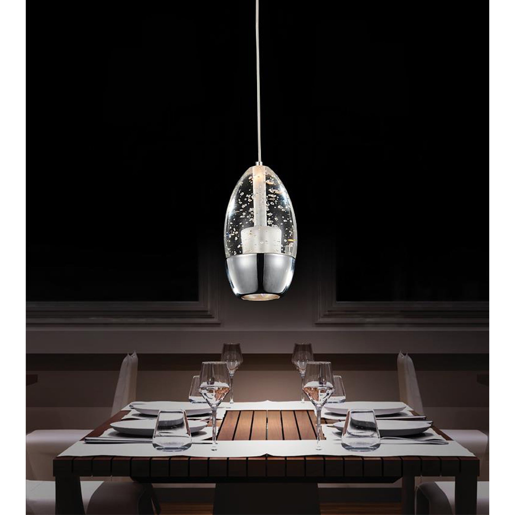 Perrier 1 Light Down Mini Pendant With Chrome Finish - CWI Lighting