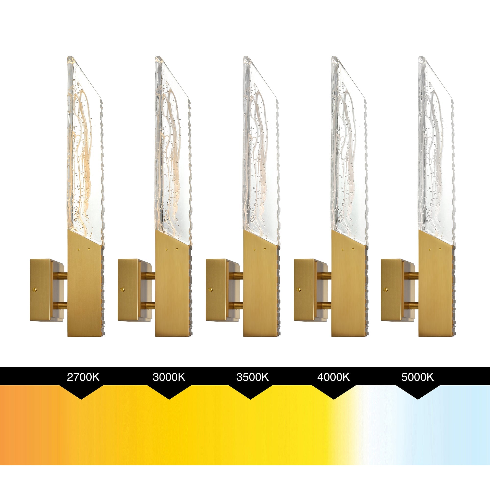 Petra Integrated LED 22in Brass Wall Light with Handcrafted Glass - CWI Lighting