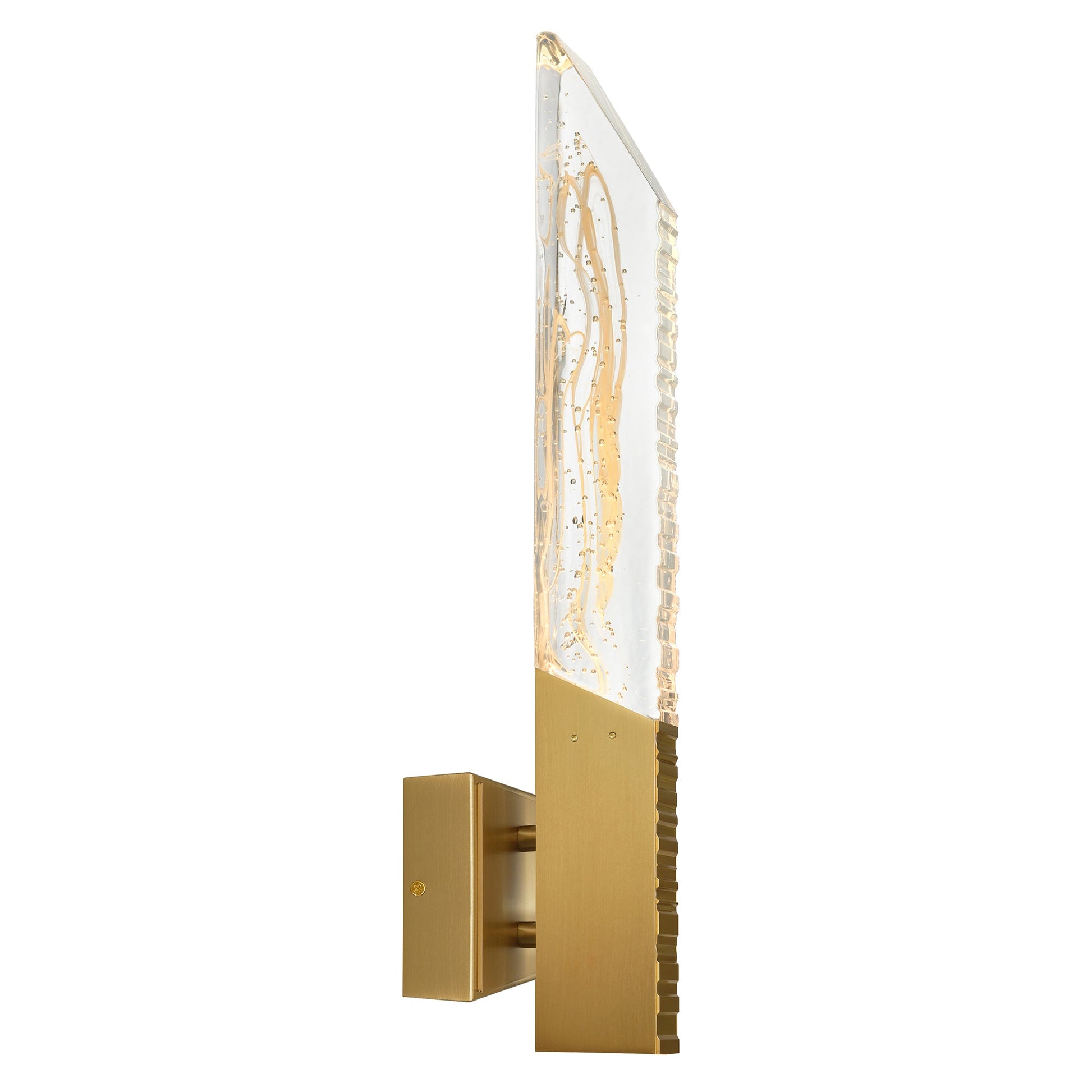 Petra Integrated LED 22in Brass Wall Light with Handcrafted Glass - CWI Lighting