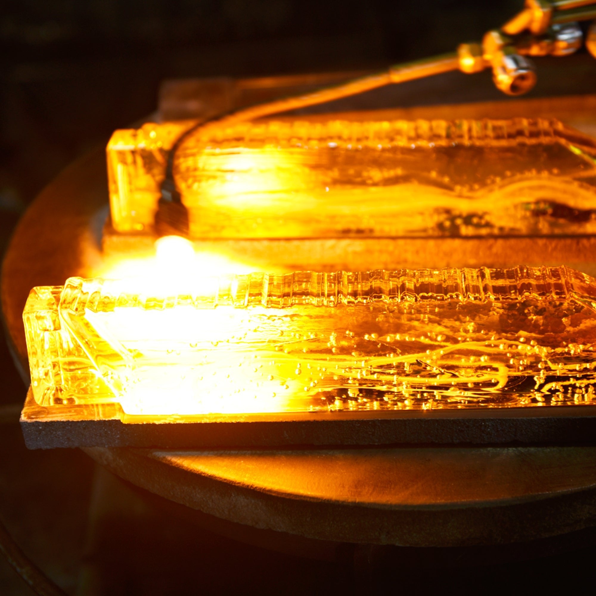 Petra Integrated LED 22in Brass Wall Light with Handcrafted Glass - CWI Lighting