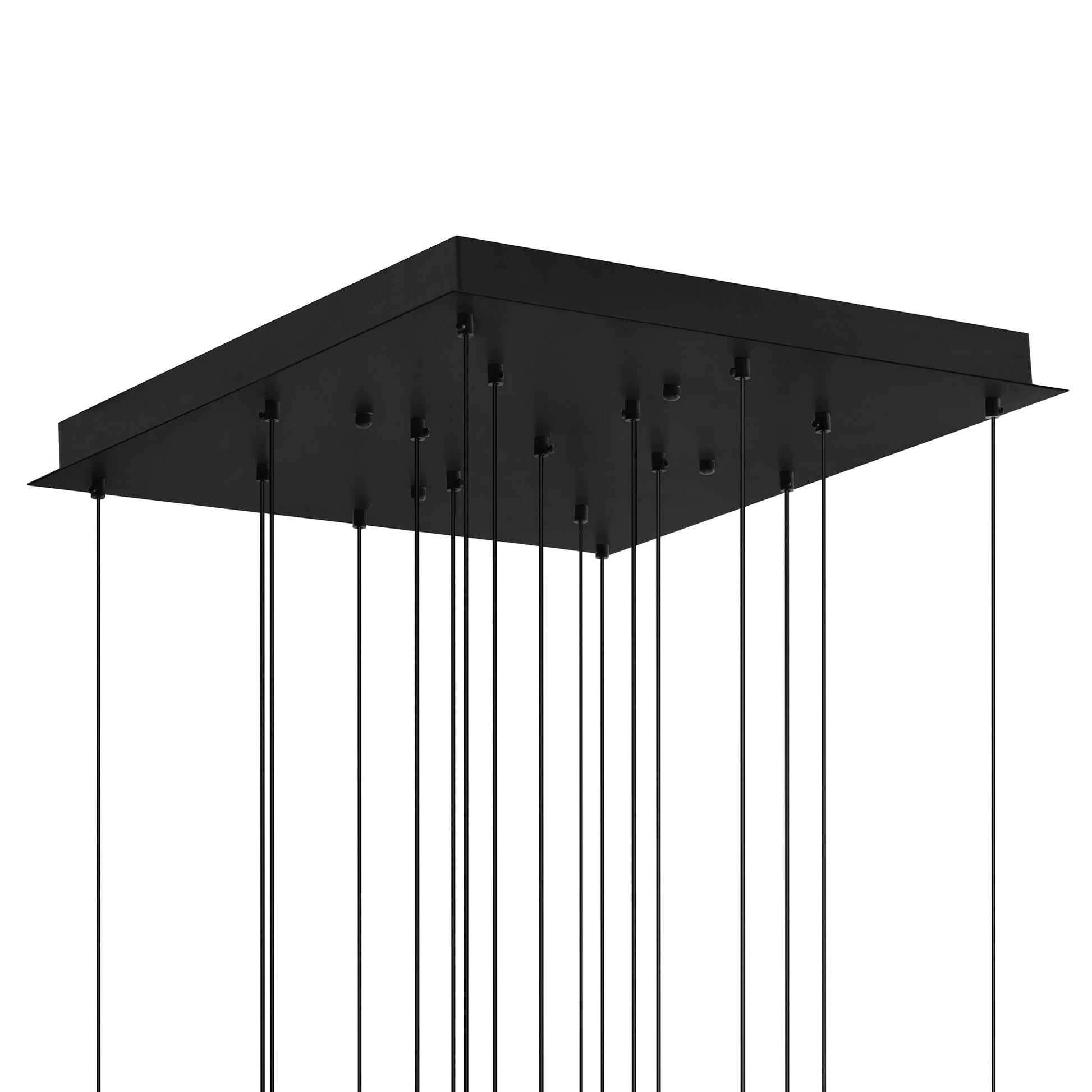 Petra Integrated LED 24in Black Chandelier with Handcrafted Glass - CWI Lighting