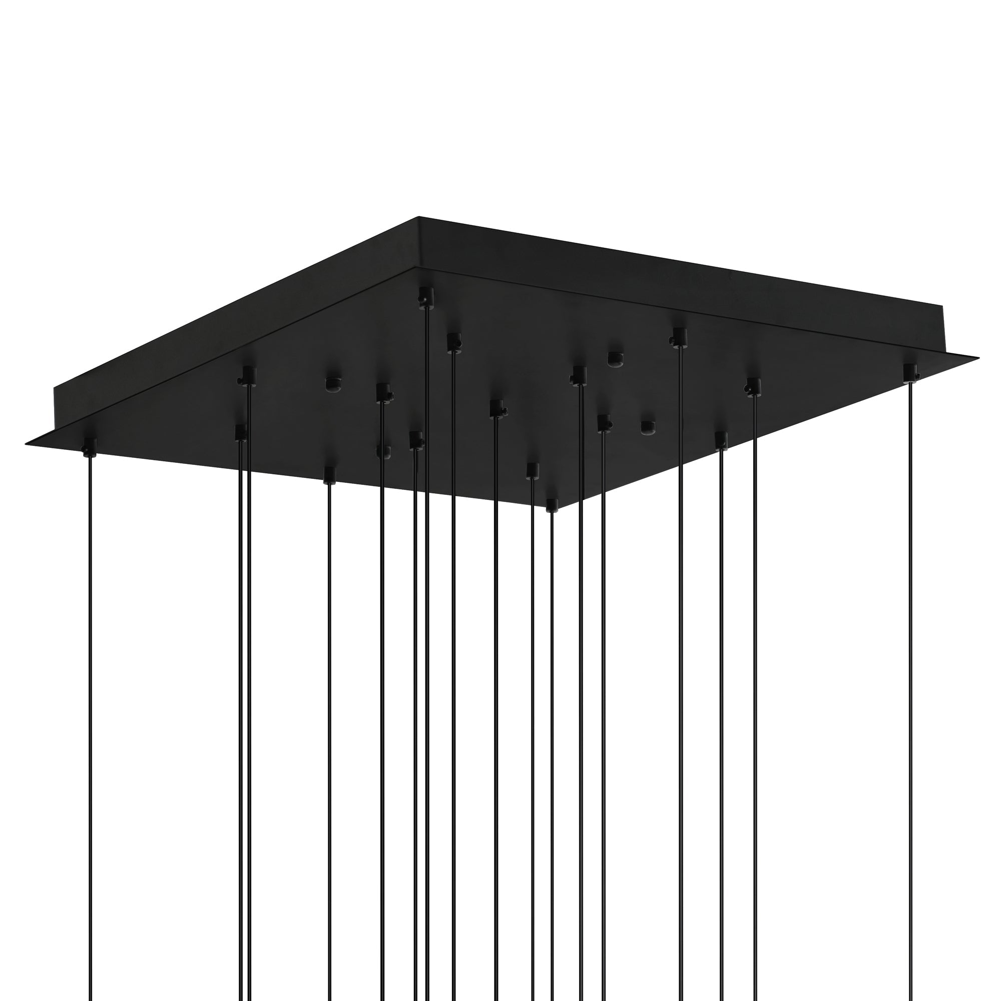 Petra Integrated LED 24in Black Chandelier with Handcrafted Glass - CWI Lighting