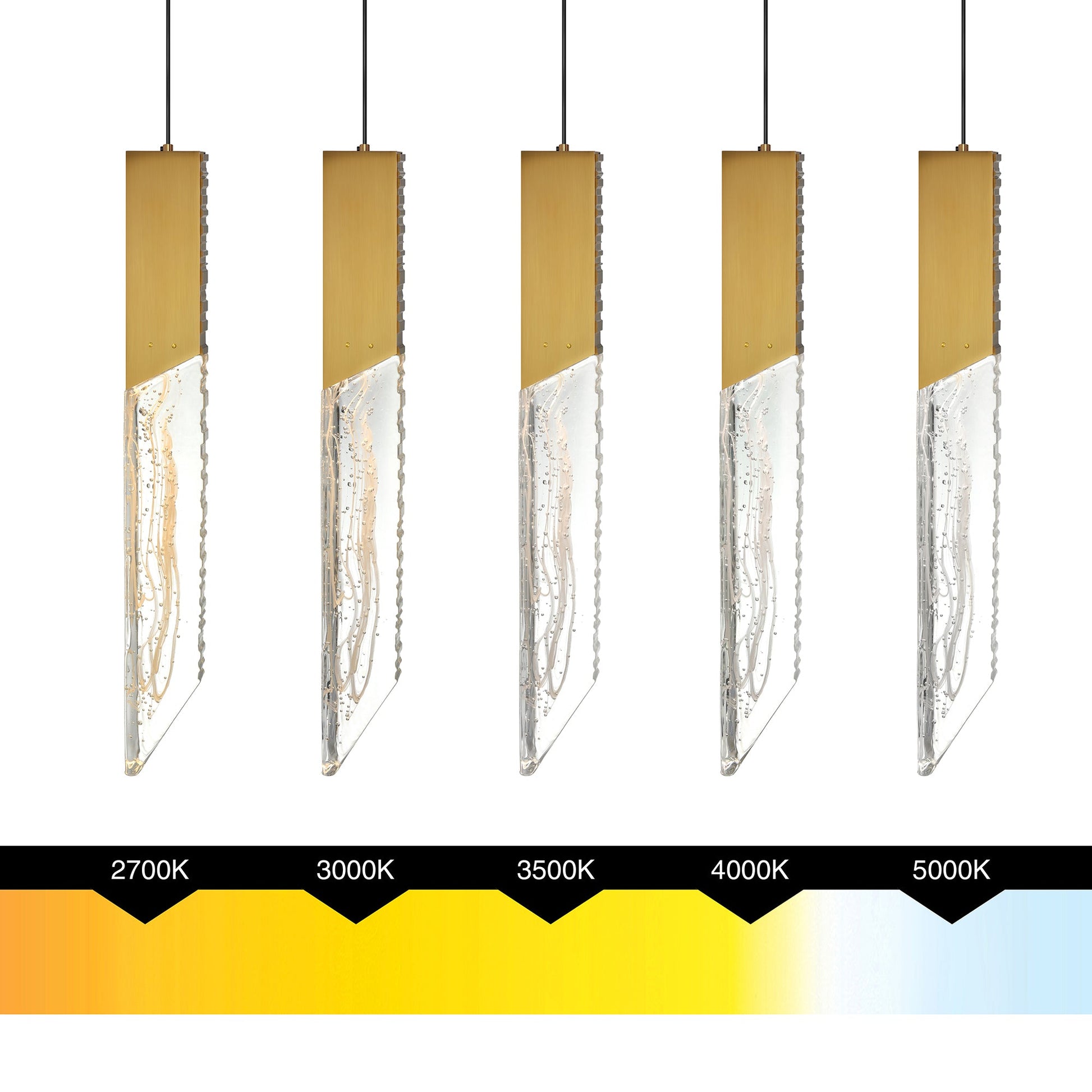 Petra Integrated LED 24in Brass Chandelier with Handcrafted Glass - CWI Lighting