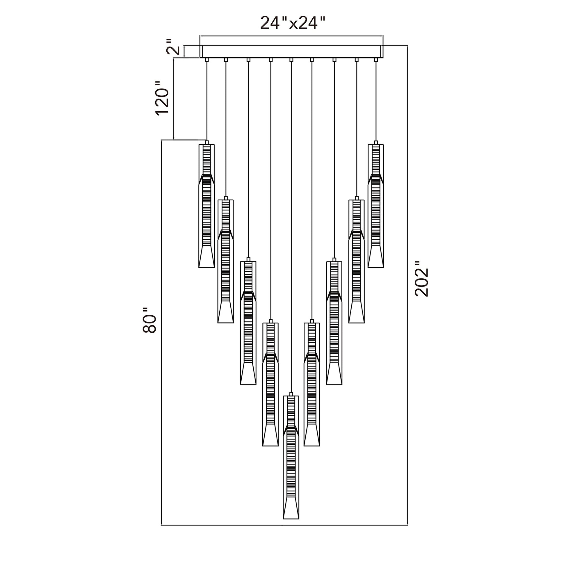Petra Integrated LED 24in Brass Chandelier with Handcrafted Glass - CWI Lighting
