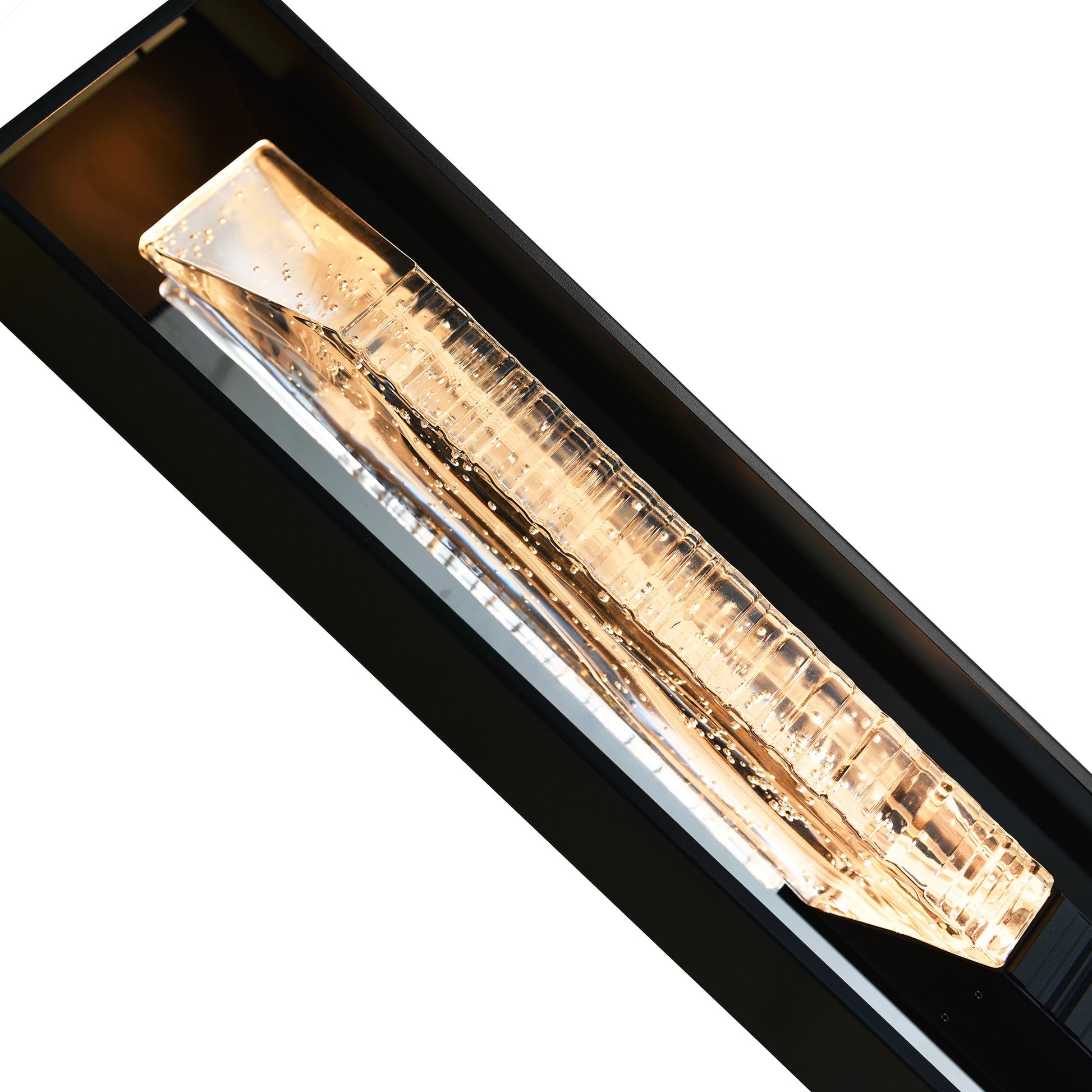 Petra Integrated LED 29in Sand Black Outdoor Wall Light with Handcrafted Glass - CWI Lighting