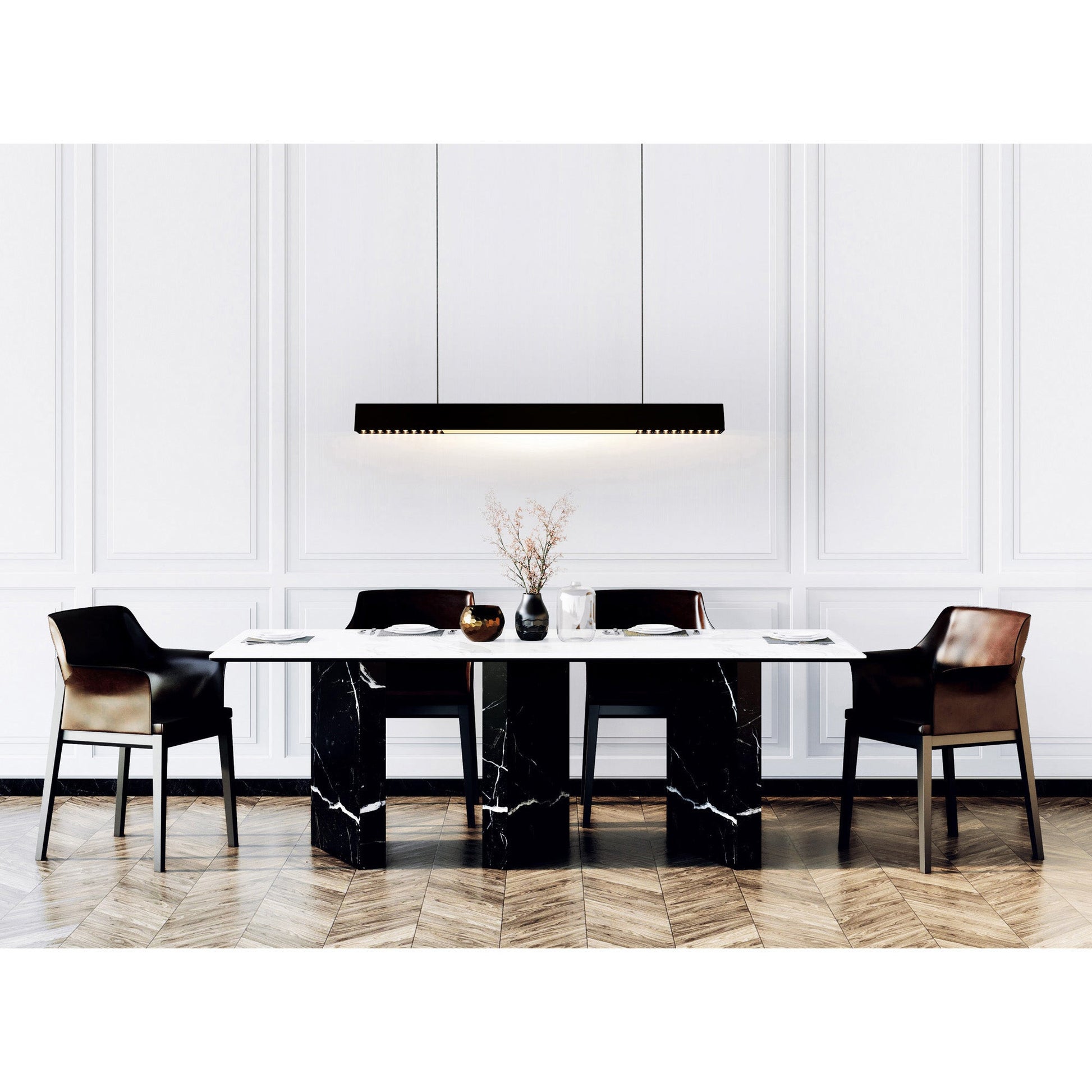 Pienza Integrated LED 45in Black Chandelier - CWI Lighting