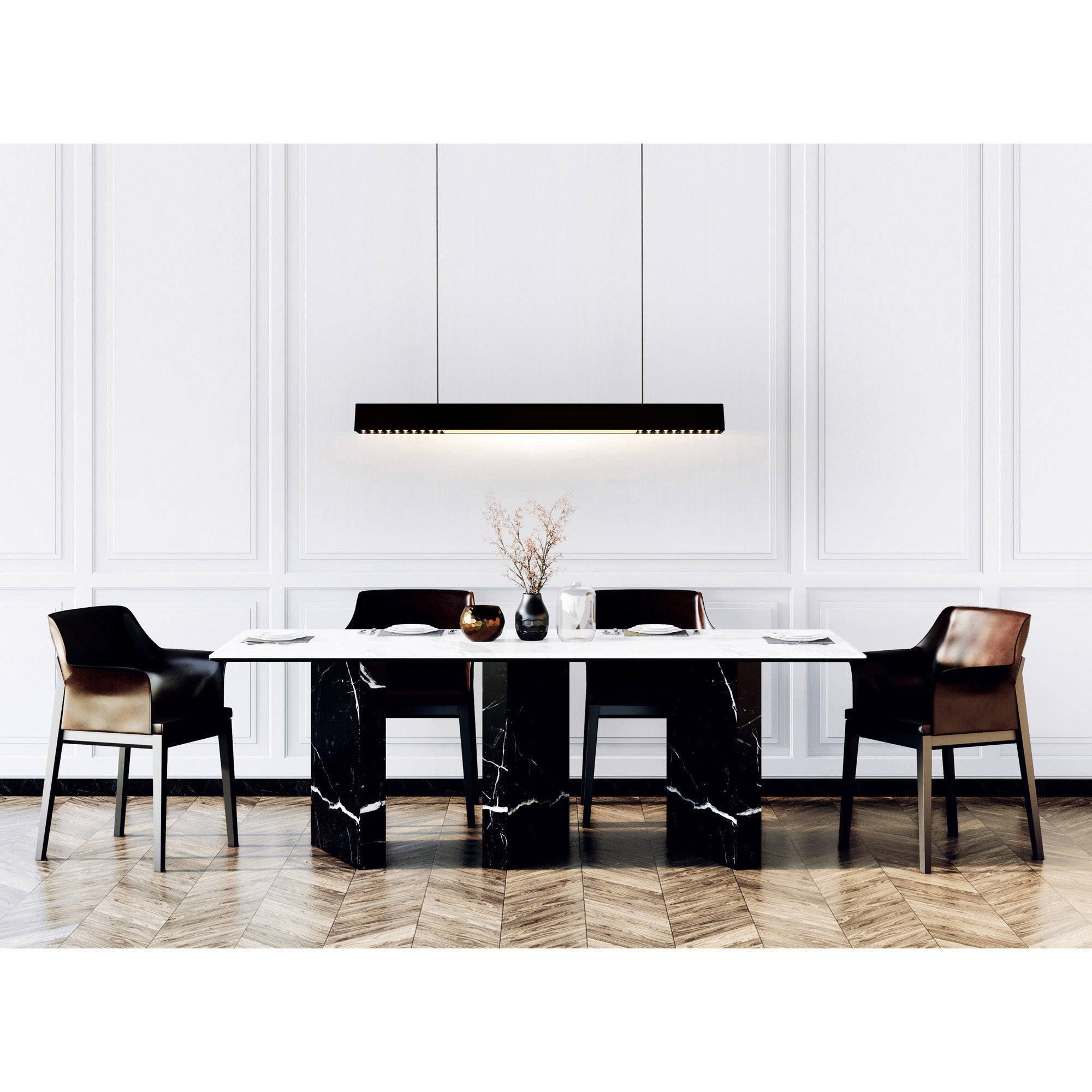 Pienza Integrated LED 45in Black Chandelier - CWI Lighting