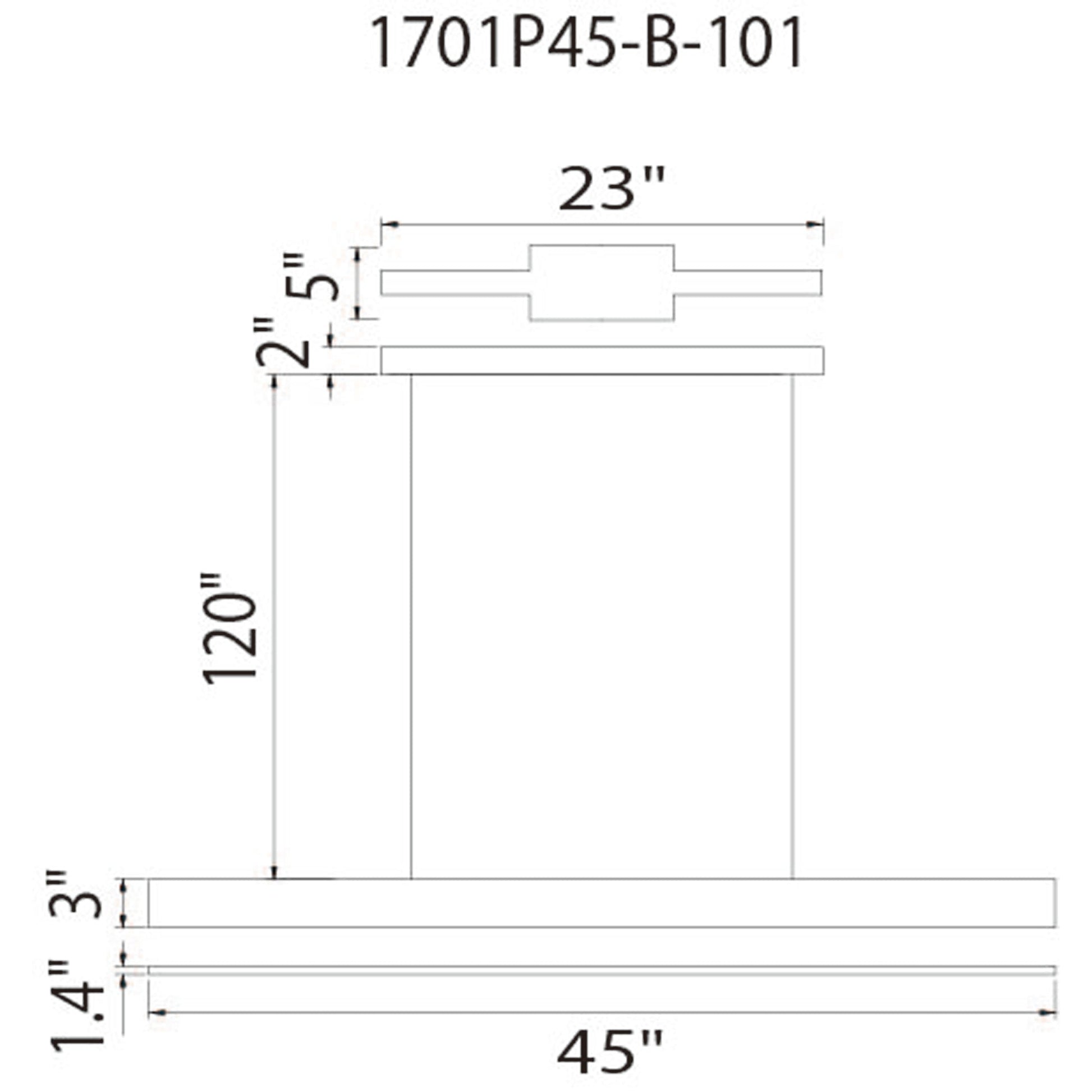 Pienza Integrated LED 45in Black Chandelier - CWI Lighting