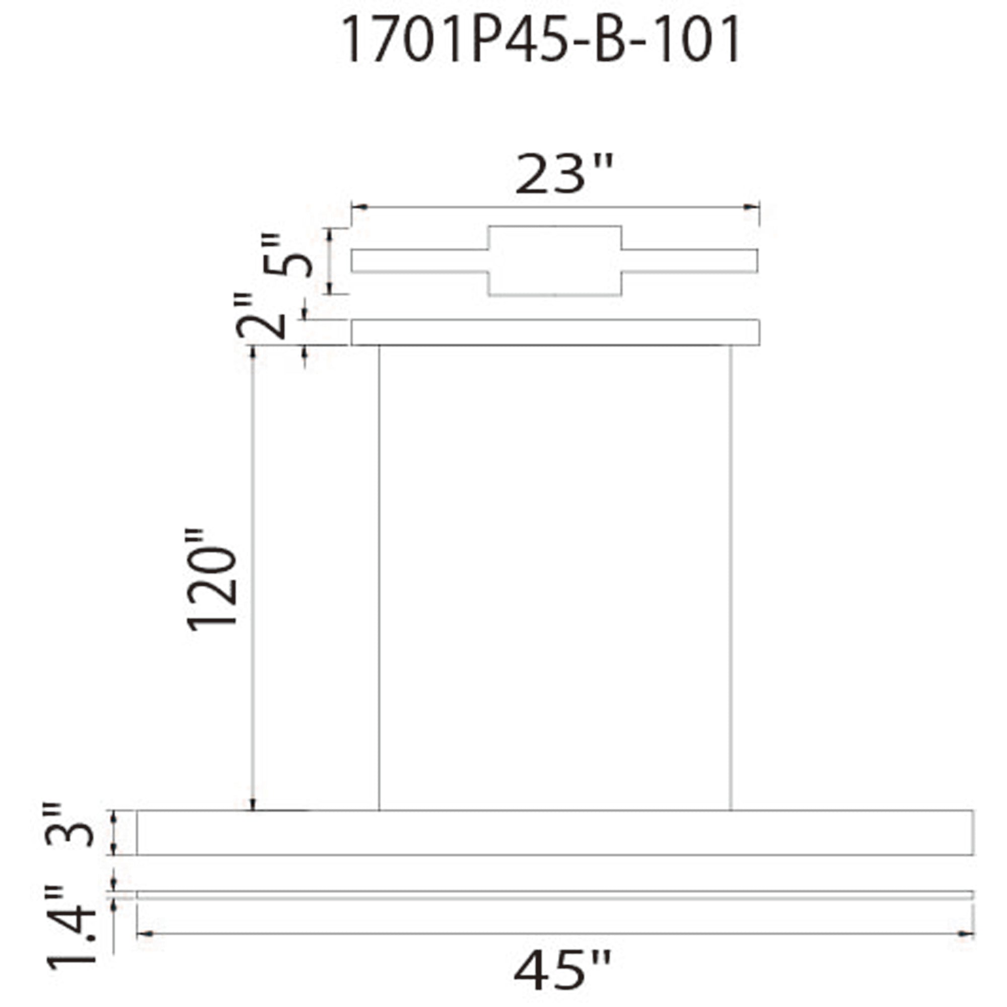 Pienza Integrated LED 45in Black Chandelier - CWI Lighting