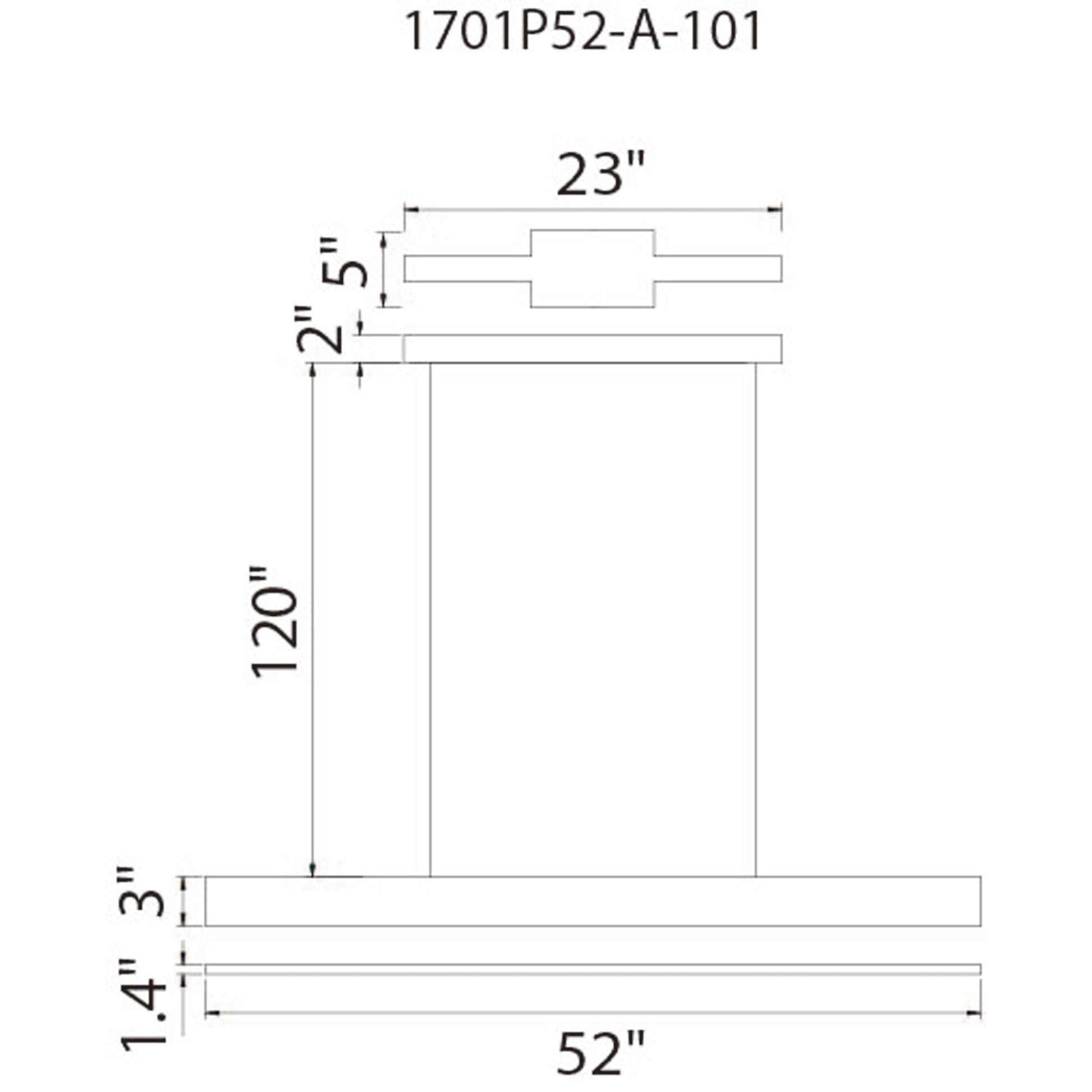 Pienza Integrated LED 52in Black Chandelier - CWI Lighting