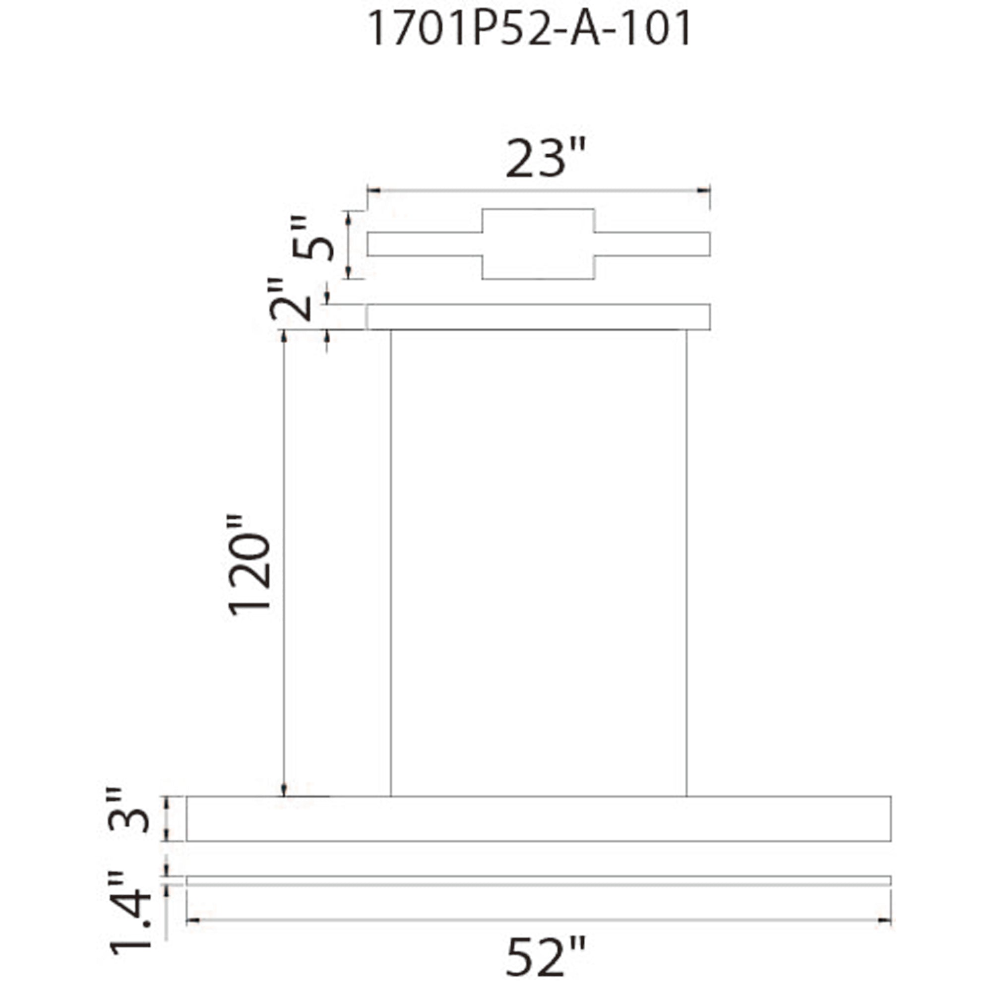 Pienza Integrated LED 52in Black Chandelier - CWI Lighting