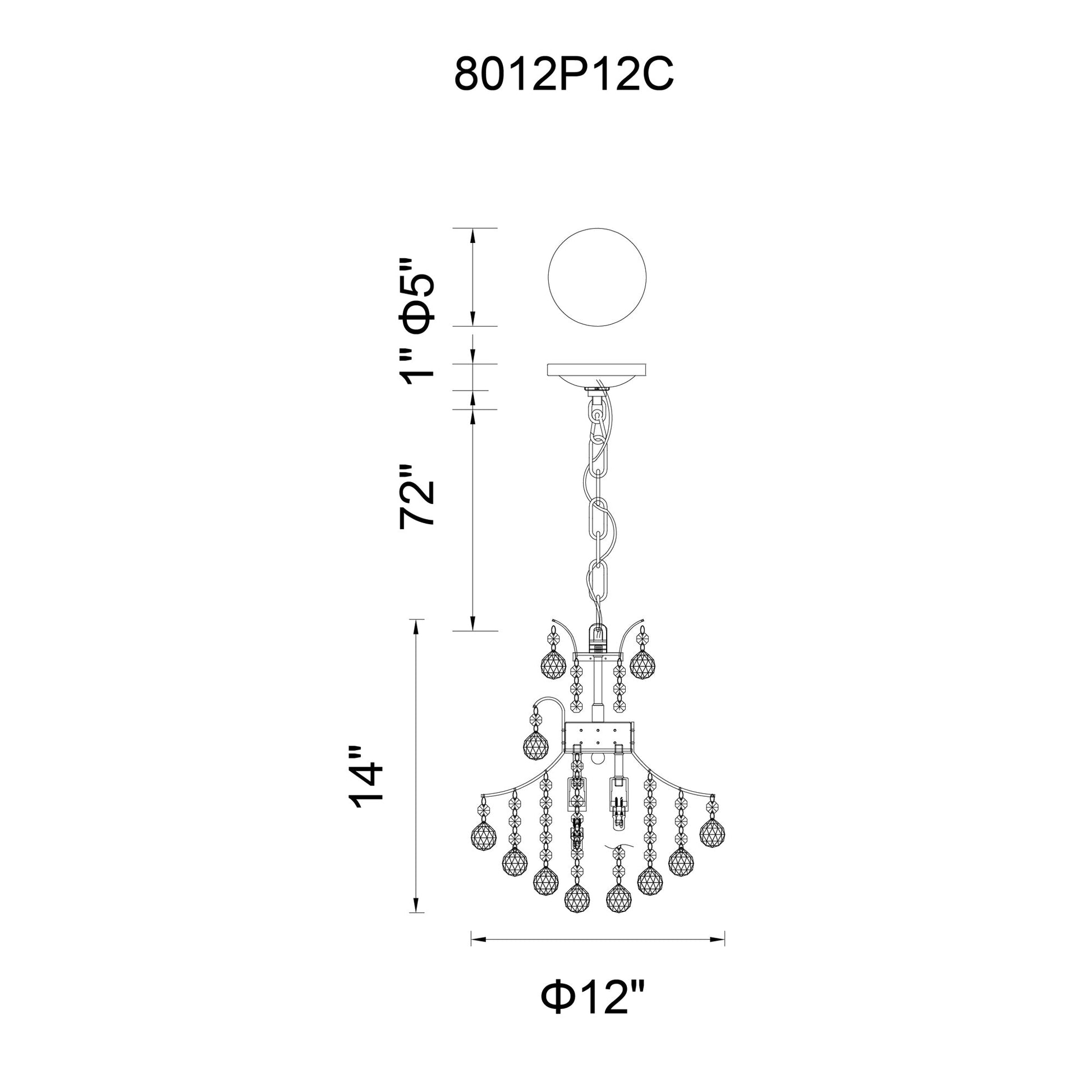 Princess 3 Light 12in Chrome Mini Chandelier with Crystals - CWI Lighting