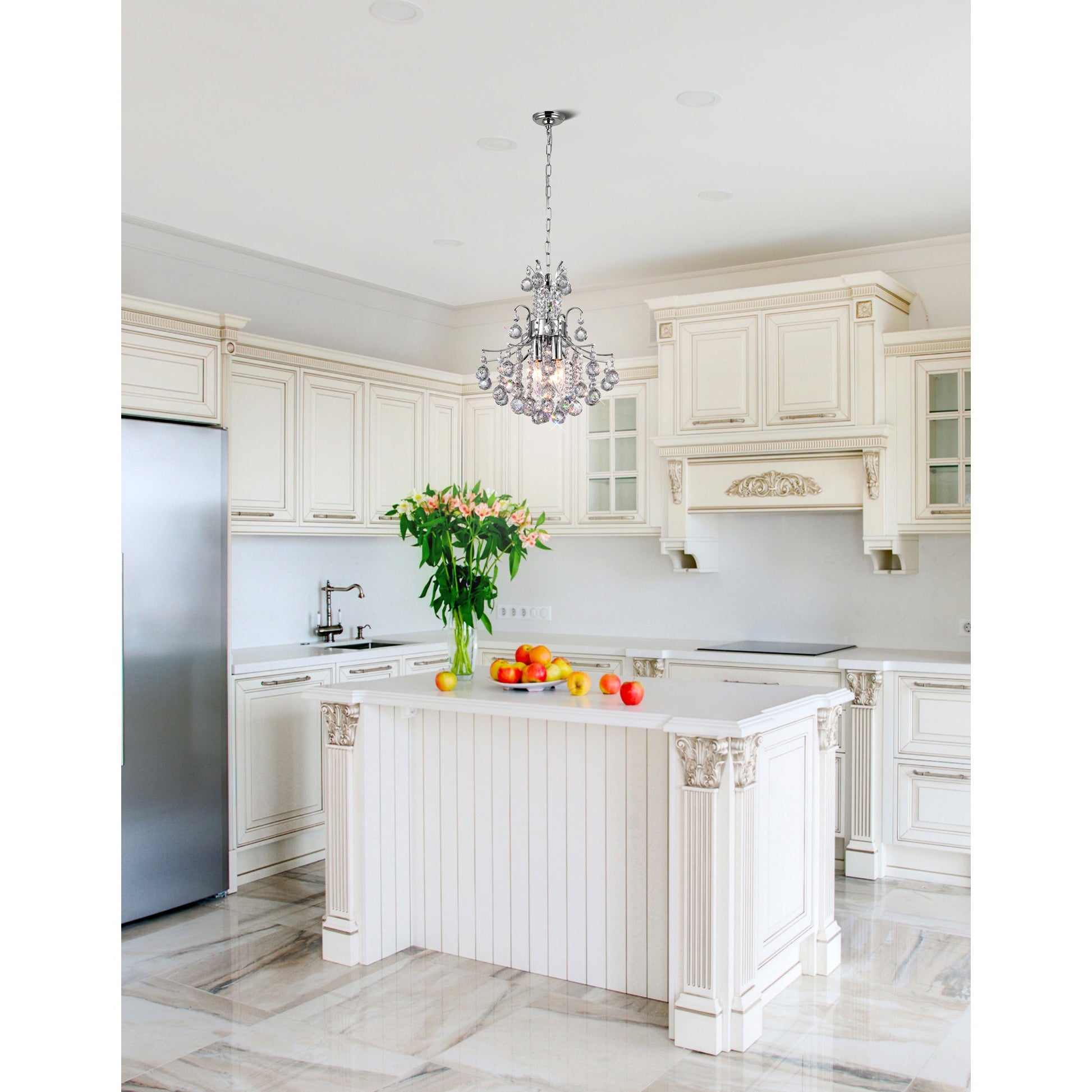 Princess 3 Light 12in Chrome Mini Chandelier with Crystals - CWI Lighting