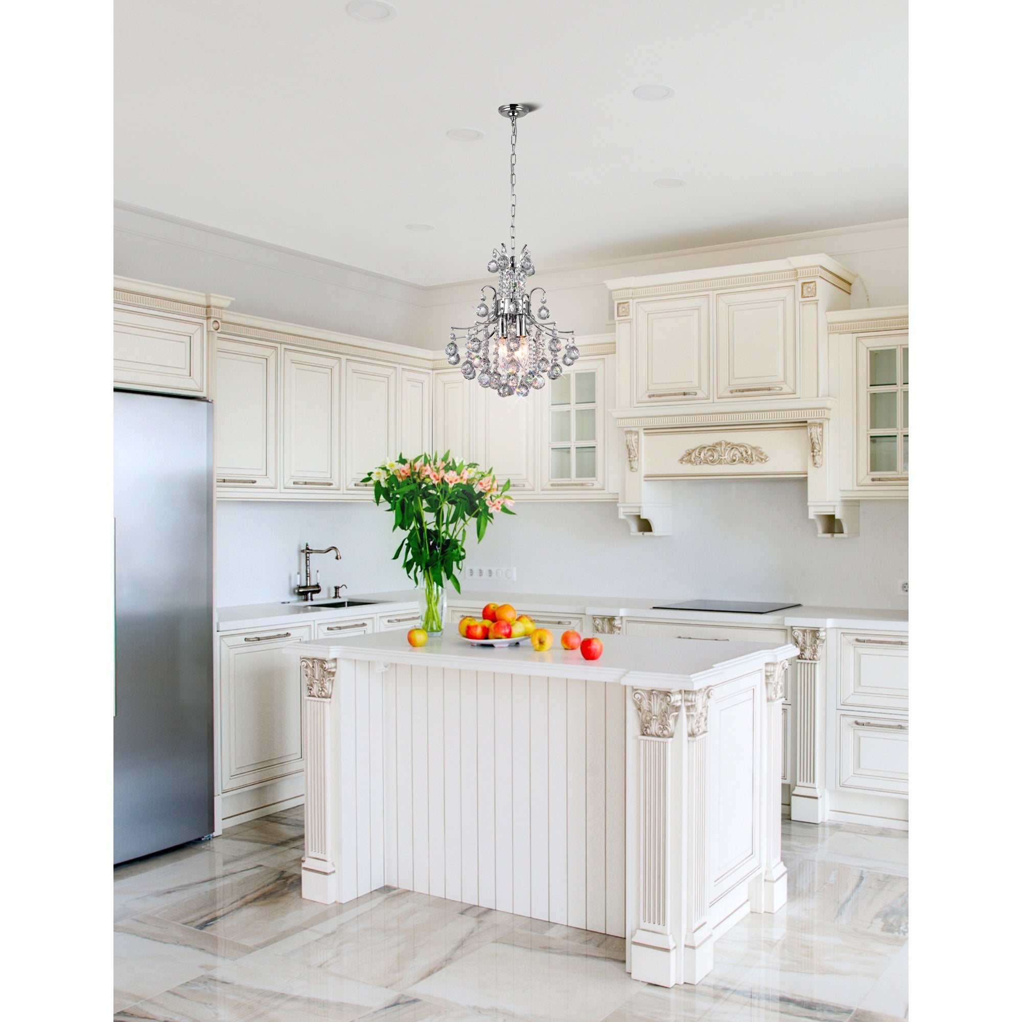 Princess 3 Light 12in Chrome Mini Chandelier with Crystals - CWI Lighting