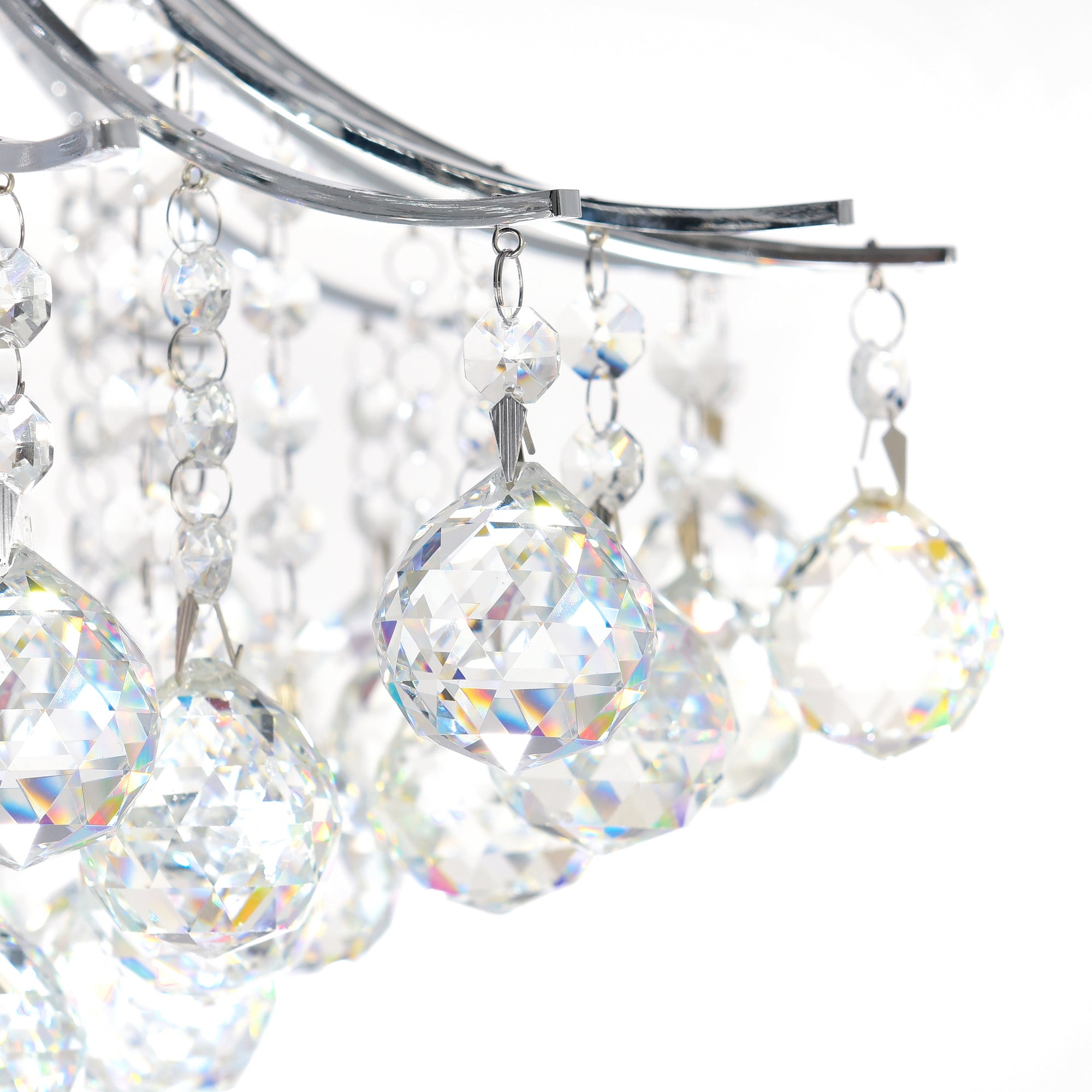 Princess 6 Light 20in Chrome Flush Mount with Crystals - CWI Lighting