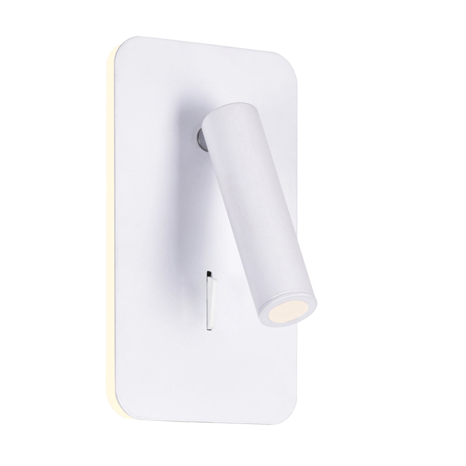 Private I Integrated LED Adjustable Rectangular Matte White Wall Sconce - CWI Lighting