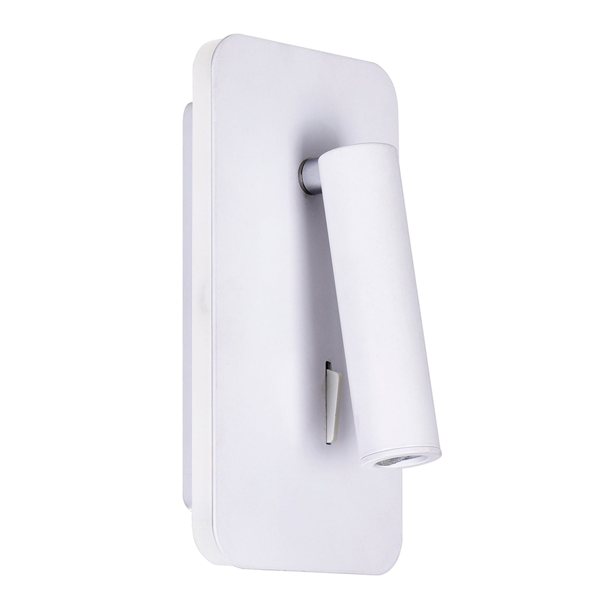 Private I Integrated LED Adjustable Rectangular Matte White Wall Sconce - CWI Lighting