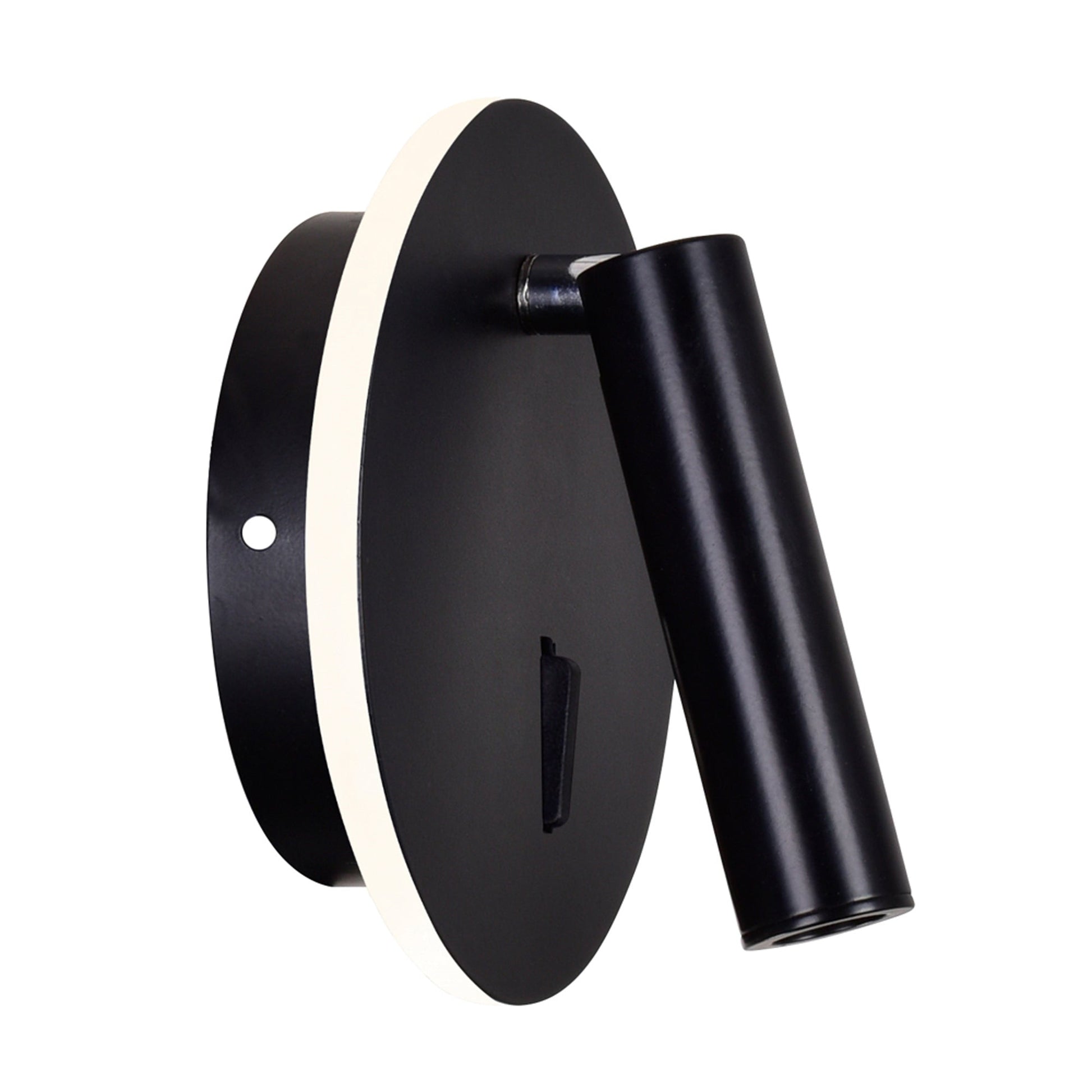 Private I Integrated LED Adjustable Round Matte Black Wall Sconce - CWI Lighting