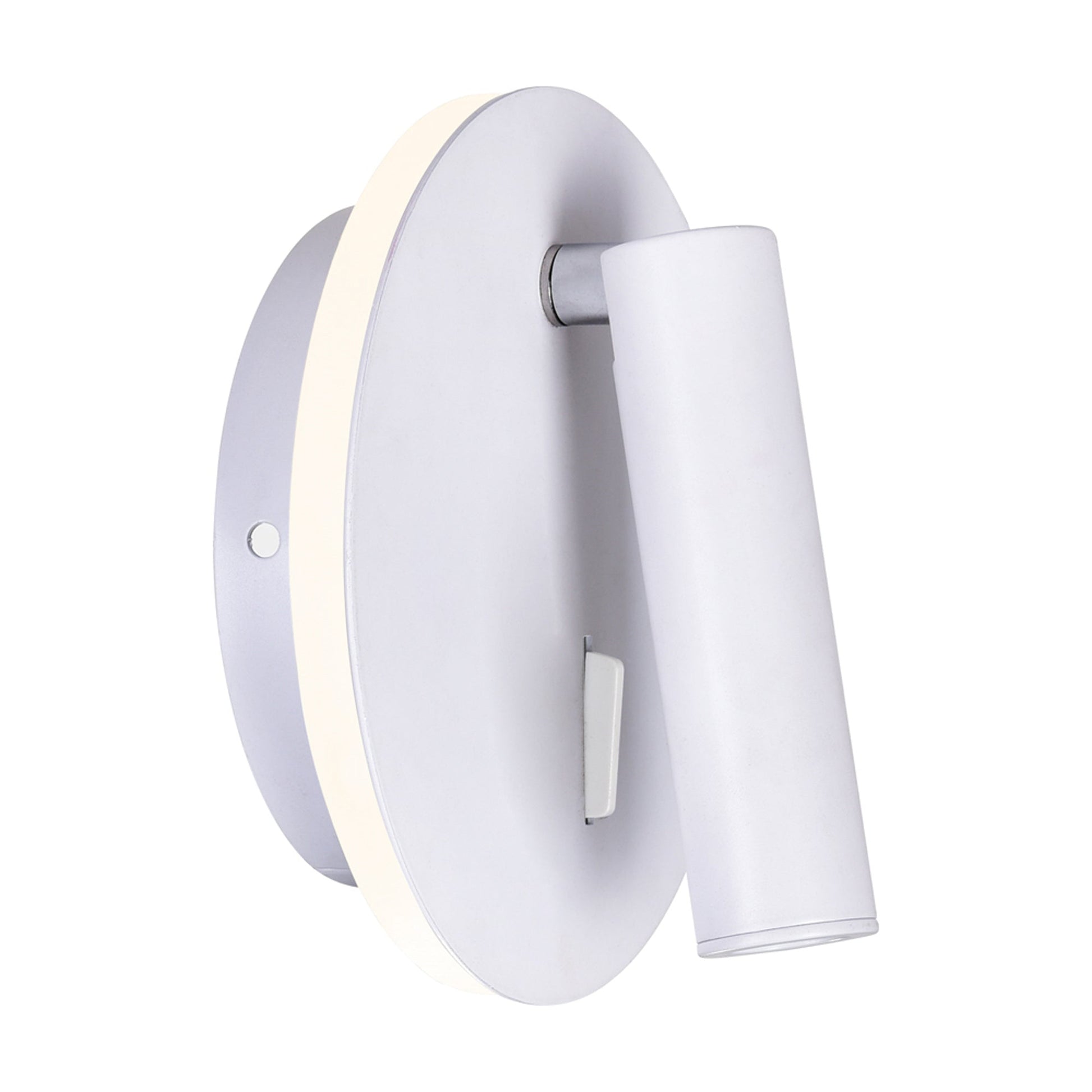 Private I Integrated LED Adjustable Round Matte White Wall Sconce - CWI Lighting
