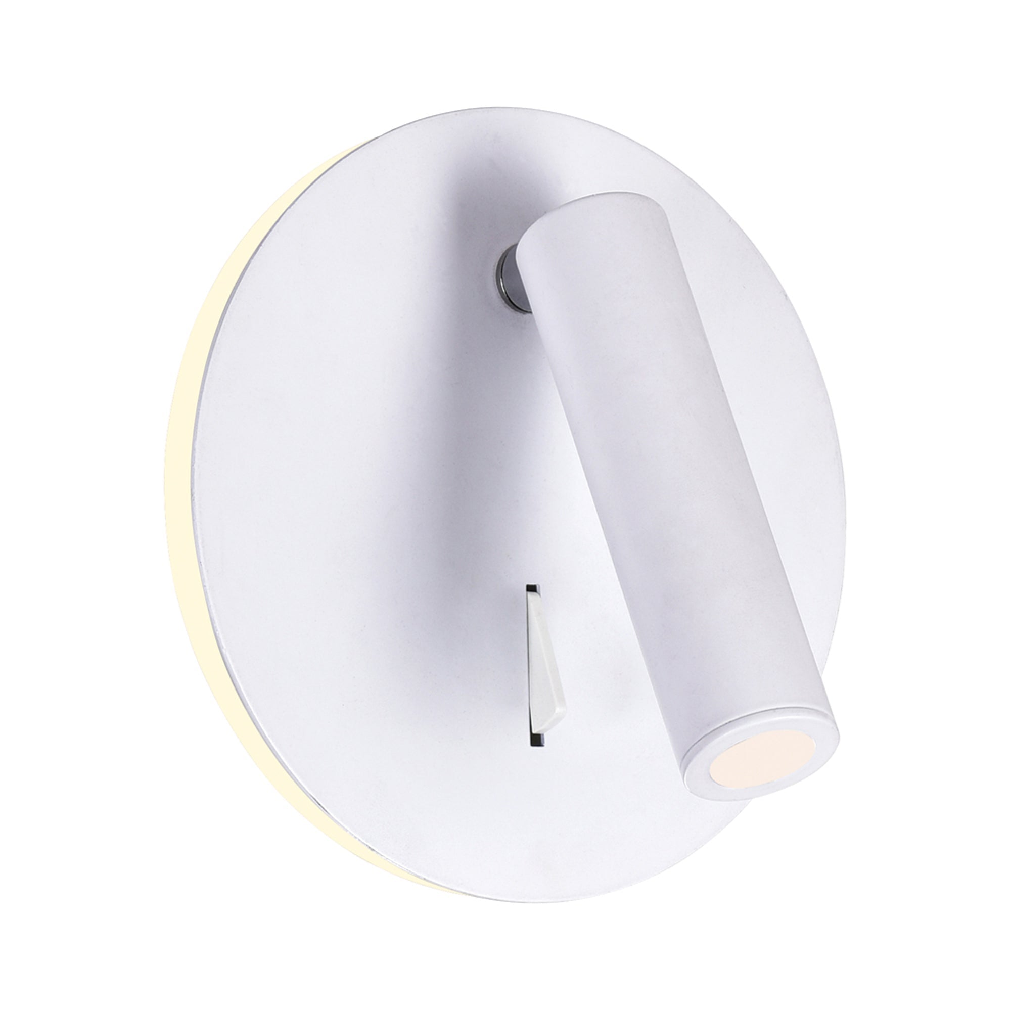 Private I Integrated LED Adjustable Round Matte White Wall Sconce - CWI Lighting