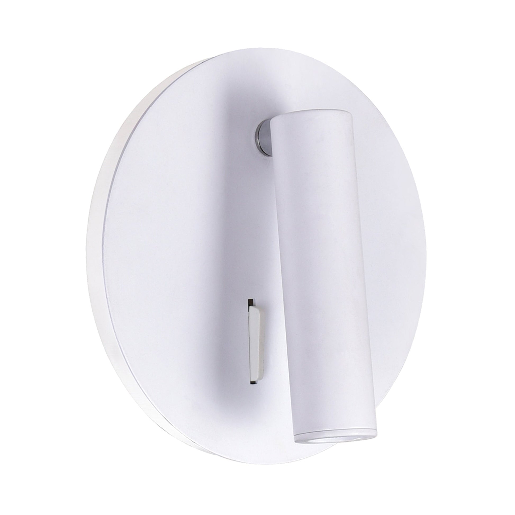 Private I Integrated LED Adjustable Round Matte White Wall Sconce - CWI Lighting