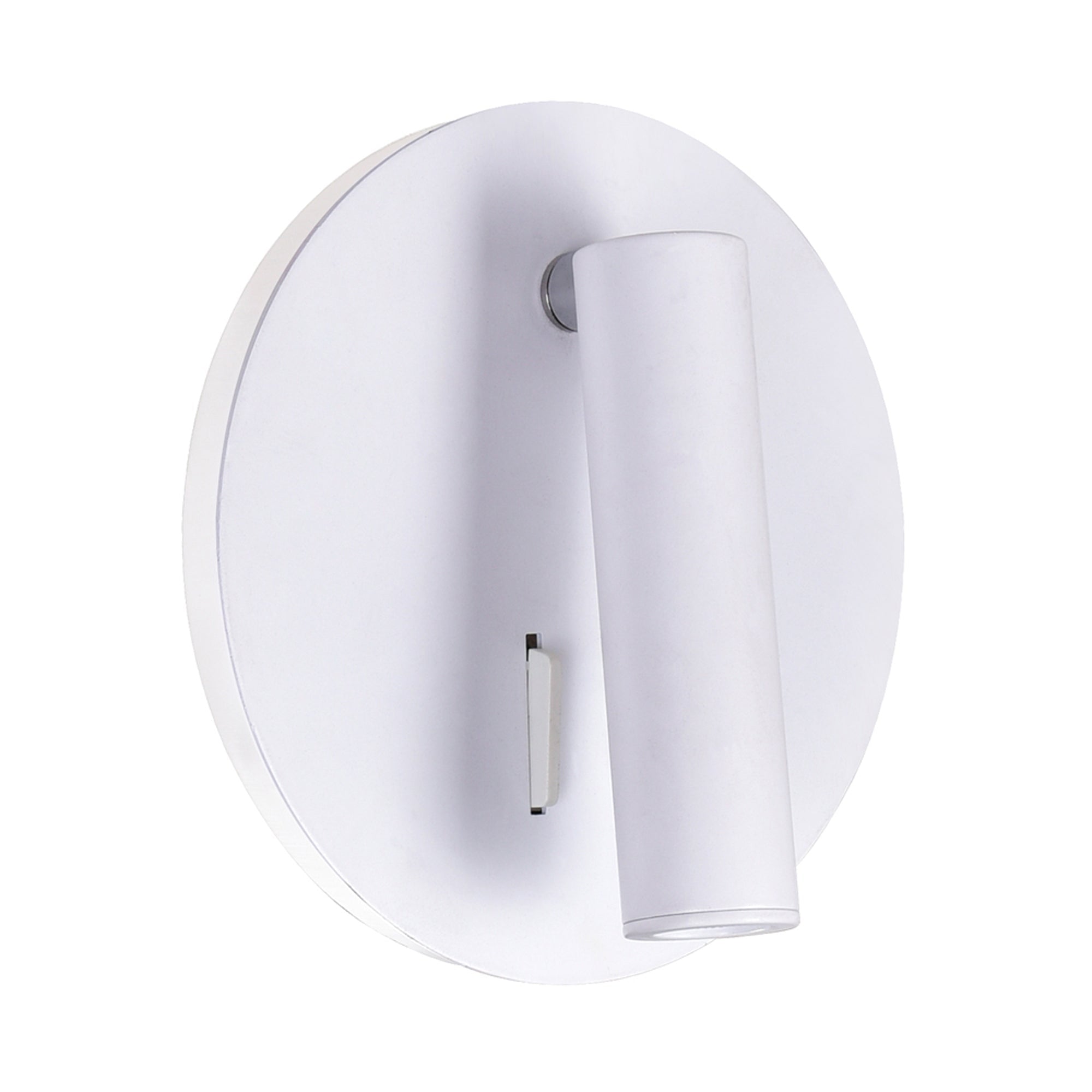 Private I Integrated LED Adjustable Round Matte White Wall Sconce - CWI Lighting