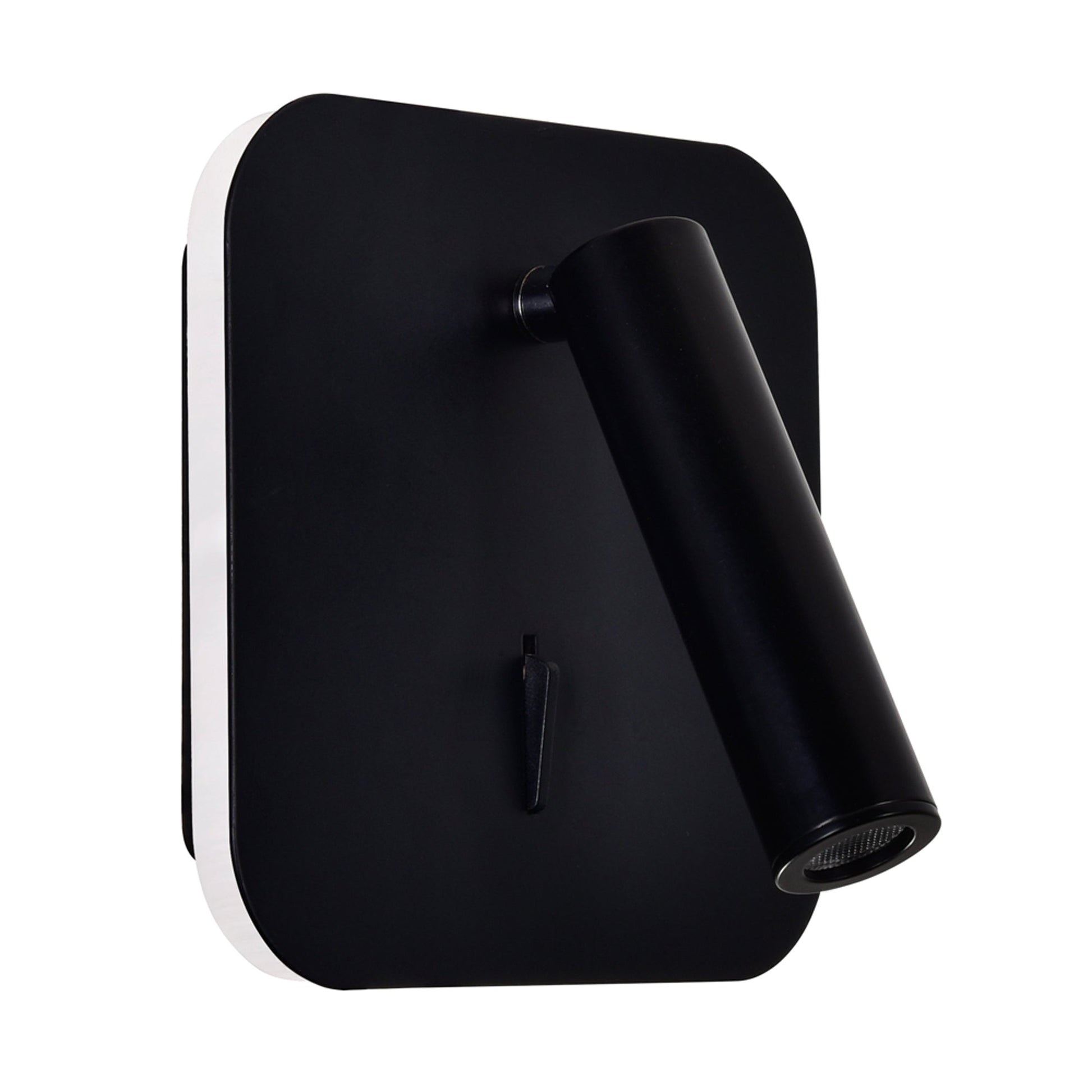 Private I Integrated LED Adjustable Square Matte Black Wall Sconce - CWI Lighting