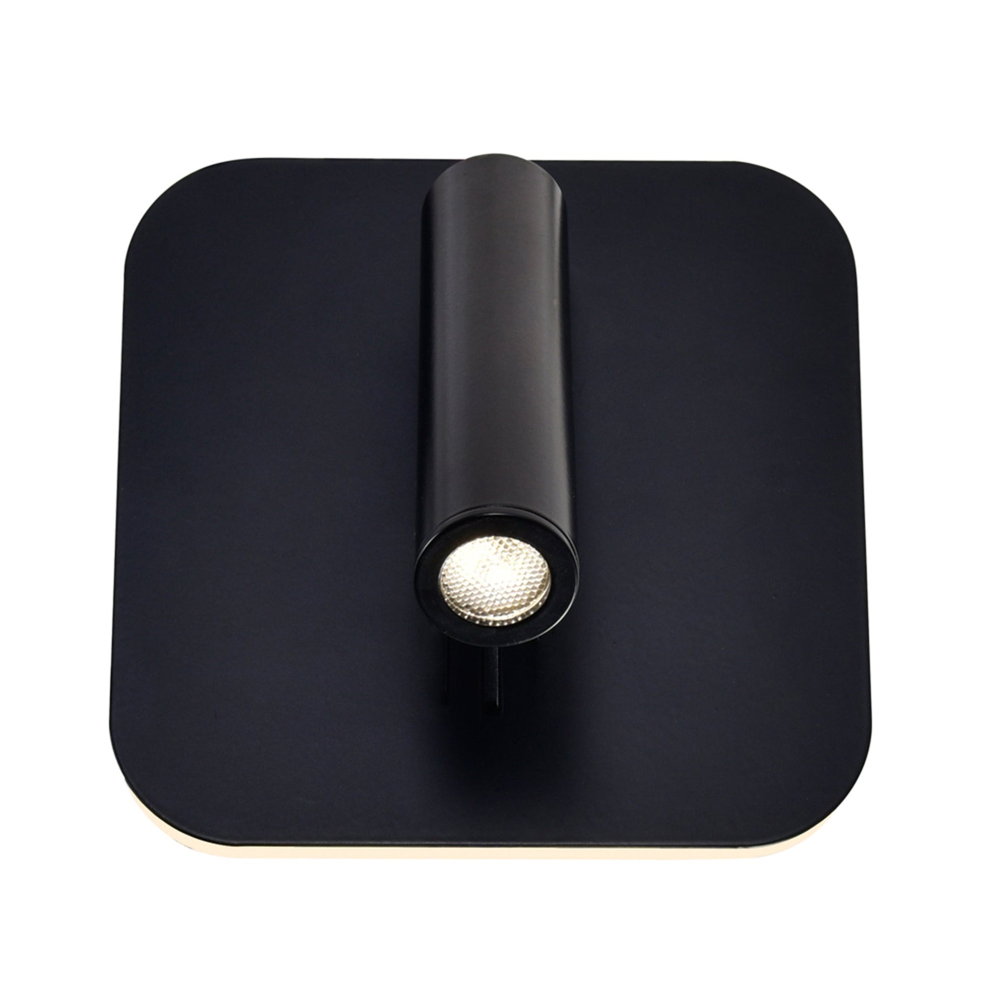 Private I Integrated LED Adjustable Square Matte Black Wall Sconce - CWI Lighting