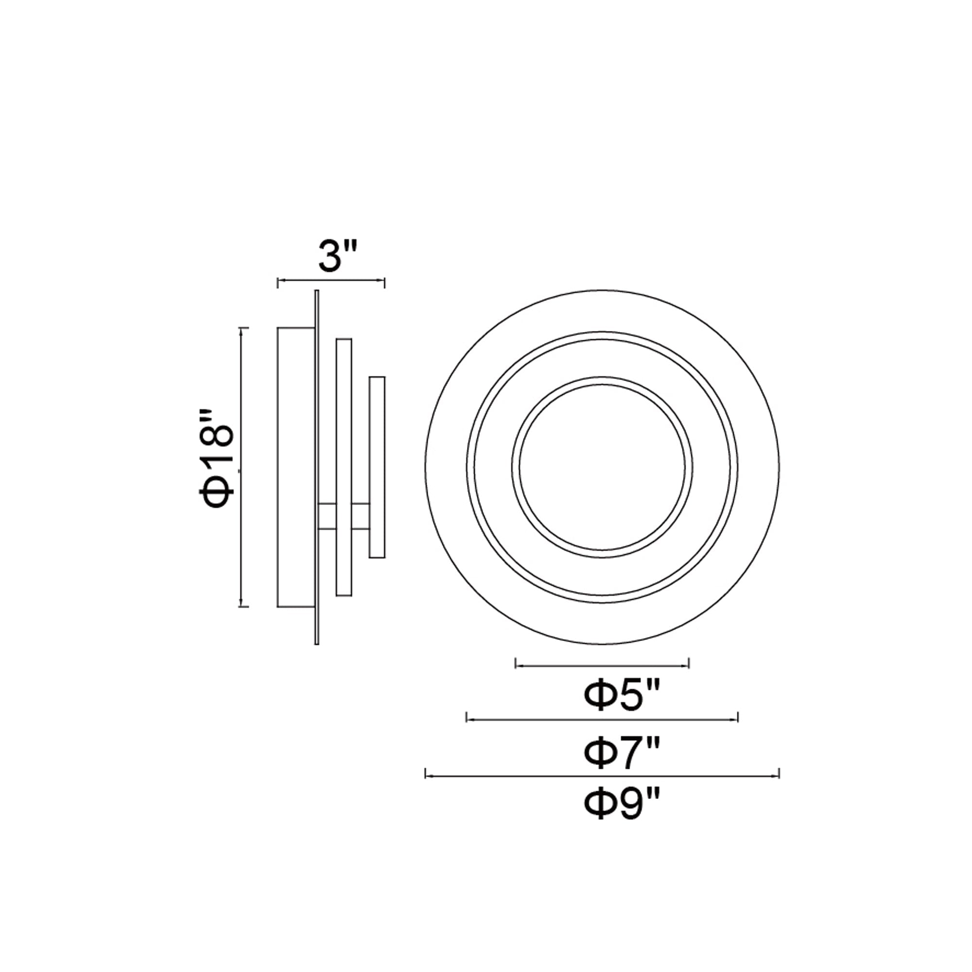 Private I Integrated LED Round Matte Black Wall Sconce - CWI Lighting