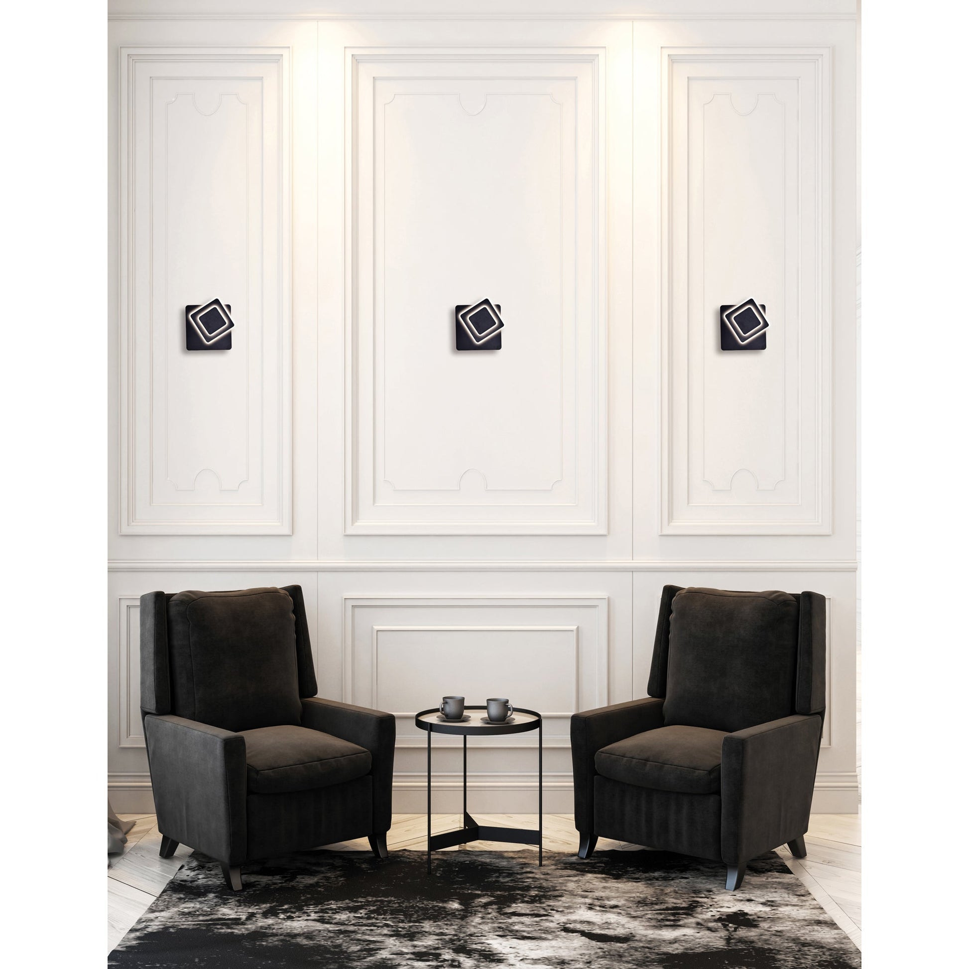 Private I Integrated LED Square Matte Black Wall Sconce - CWI Lighting