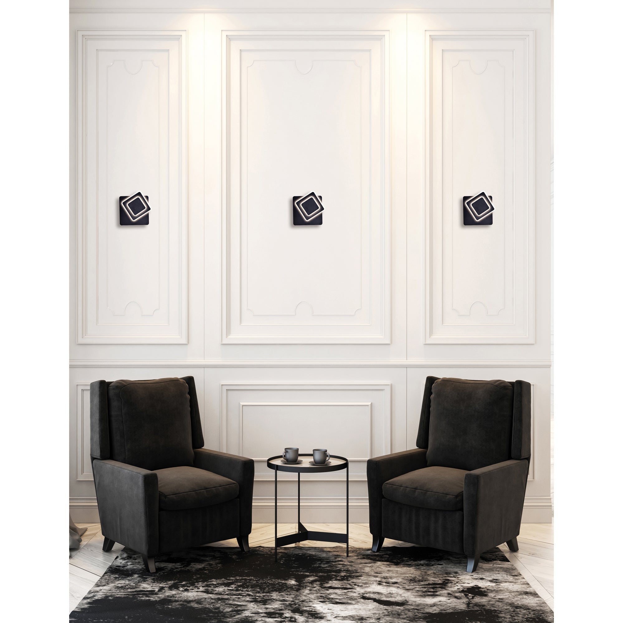 Private I Integrated LED Square Matte Black Wall Sconce - CWI Lighting