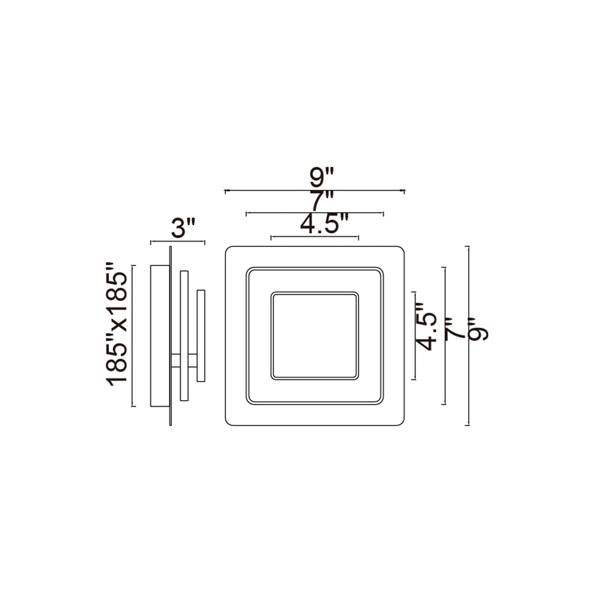 Private I Integrated LED Square Matte White Wall Sconce - CWI Lighting
