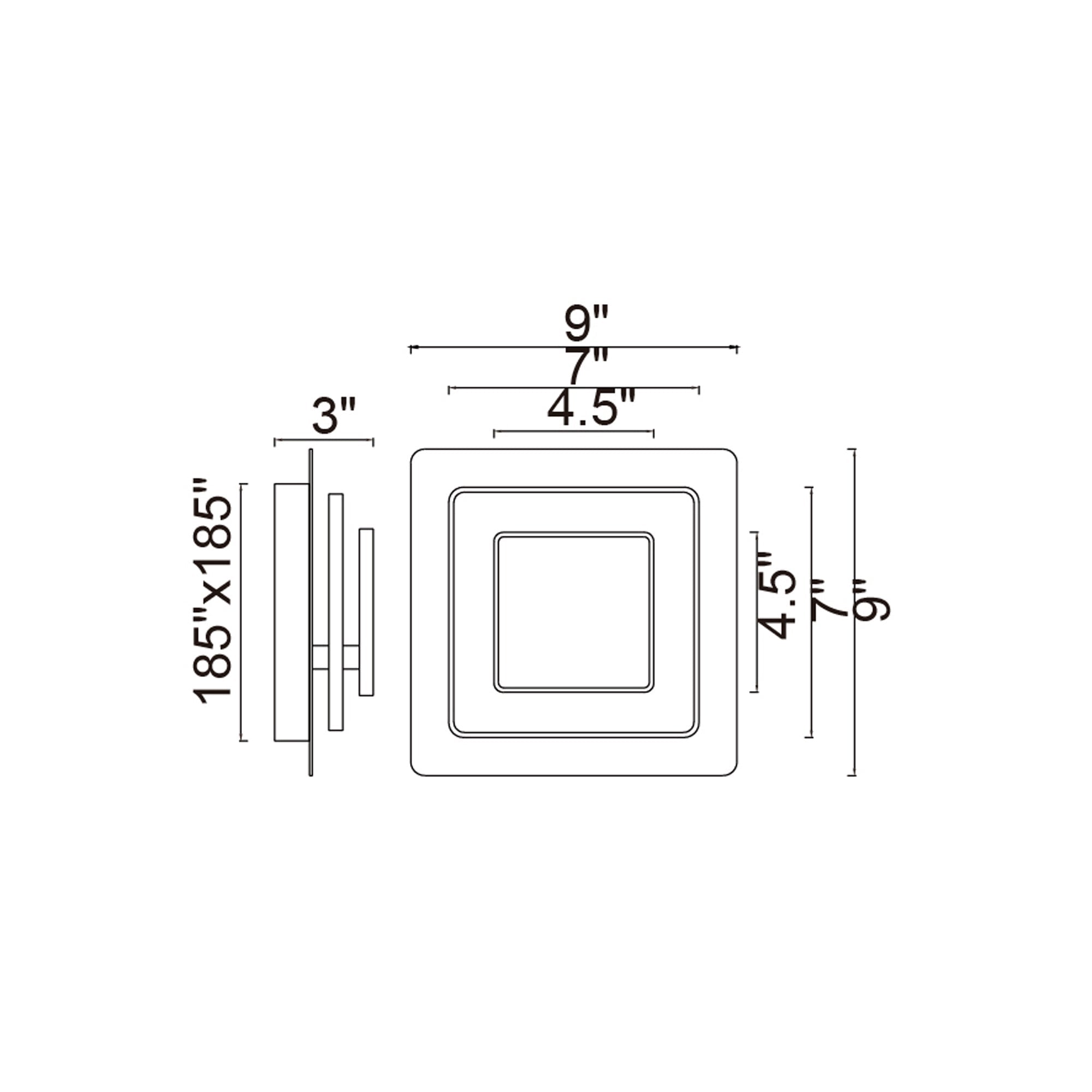 Private I Integrated LED Square Matte White Wall Sconce - CWI Lighting