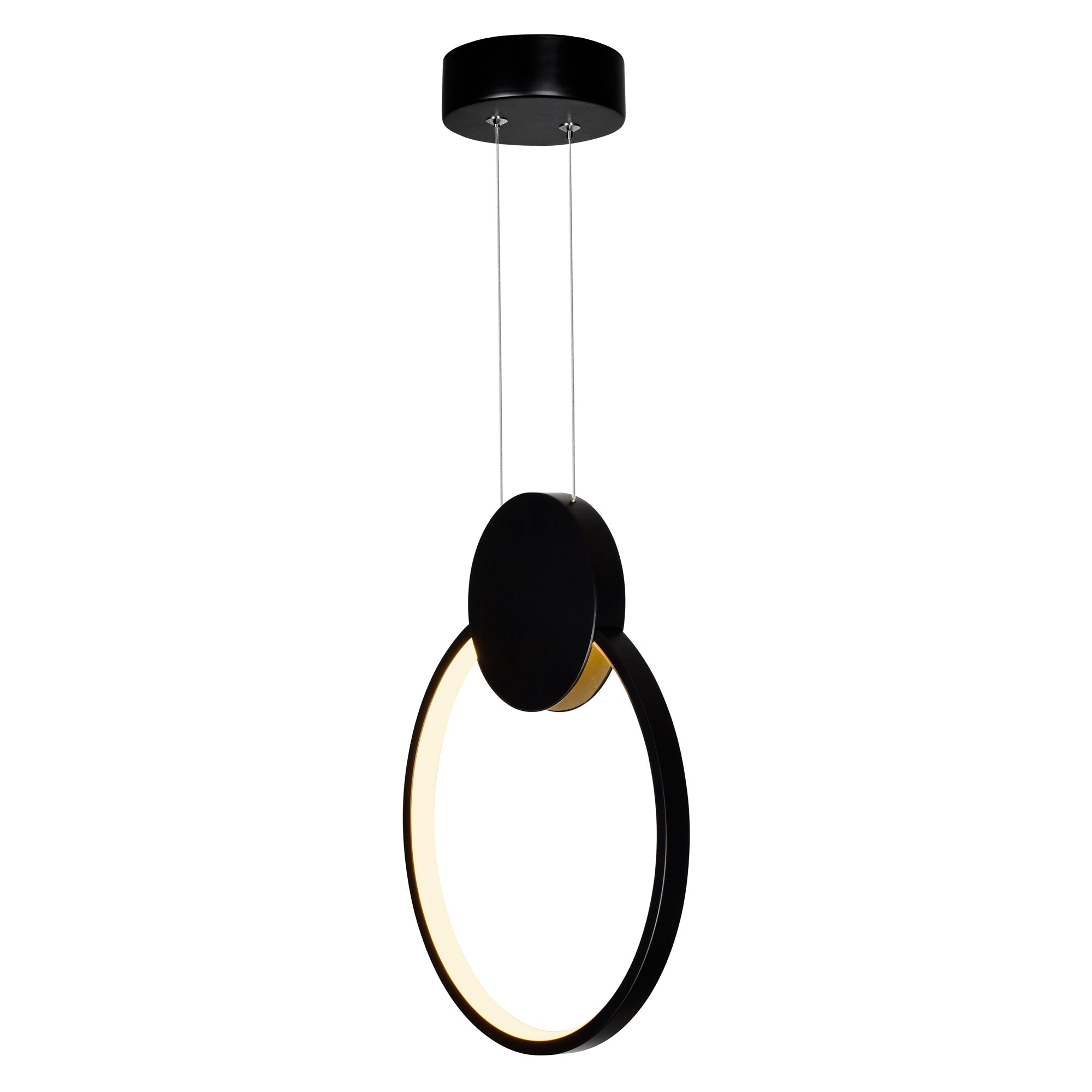 Pulley Integrated LED 10in Black Mini Pendant - CWI Lighting