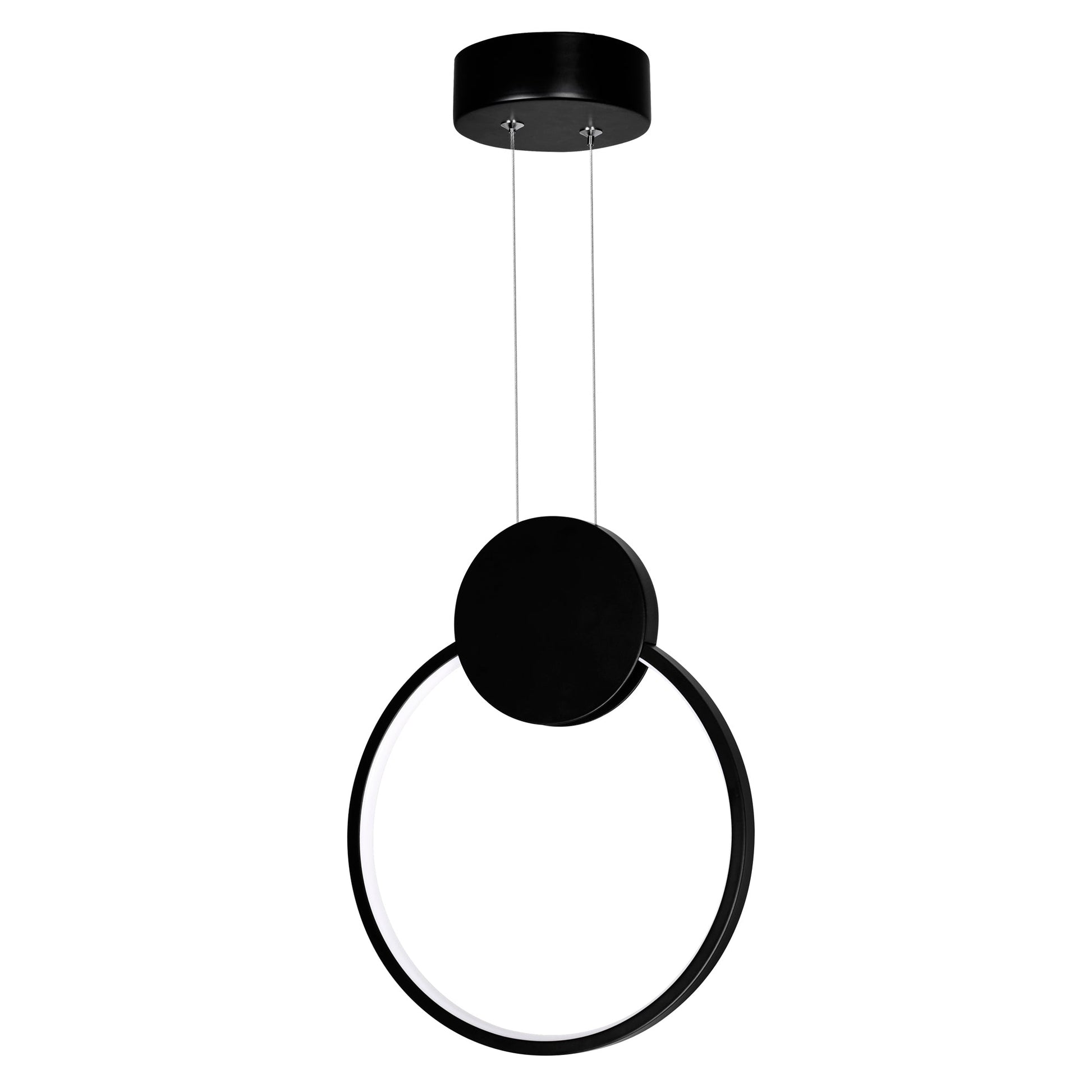 Pulley Integrated LED 10in Black Mini Pendant - CWI Lighting