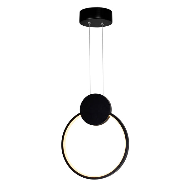 Pulley Integrated LED 10in Black Mini Pendant - CWI Lighting
