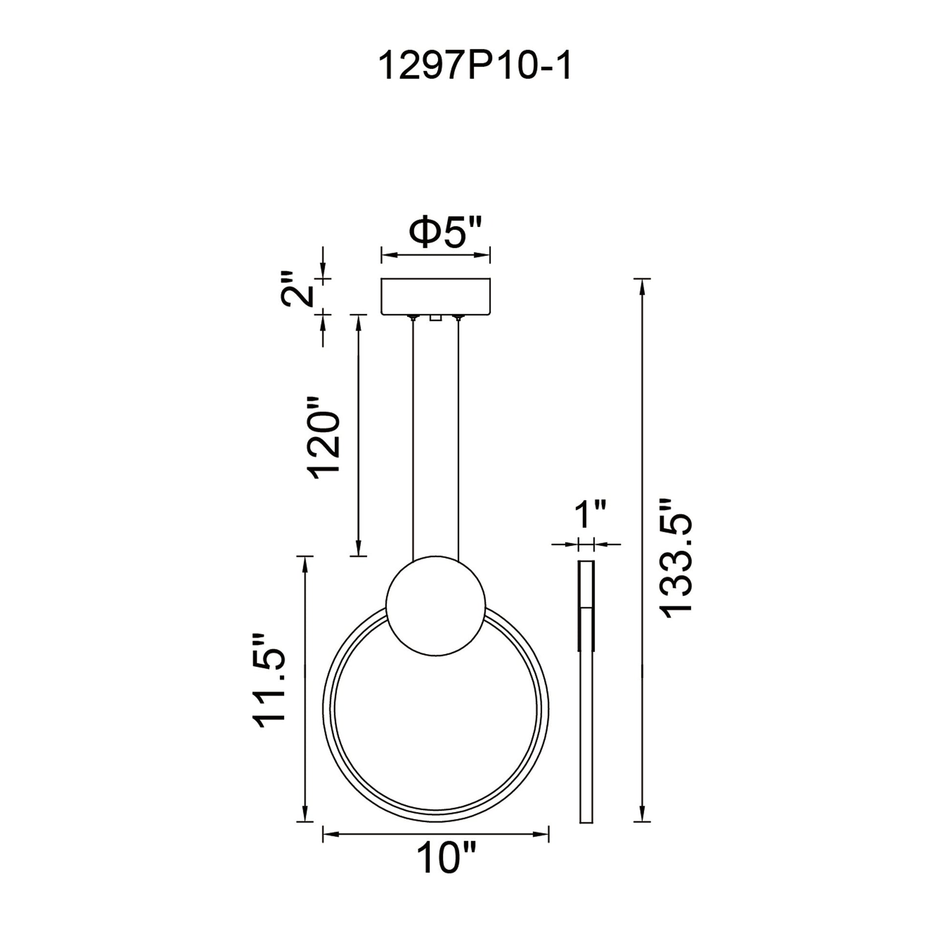 Pulley Integrated LED 10in Black Mini Pendant - CWI Lighting