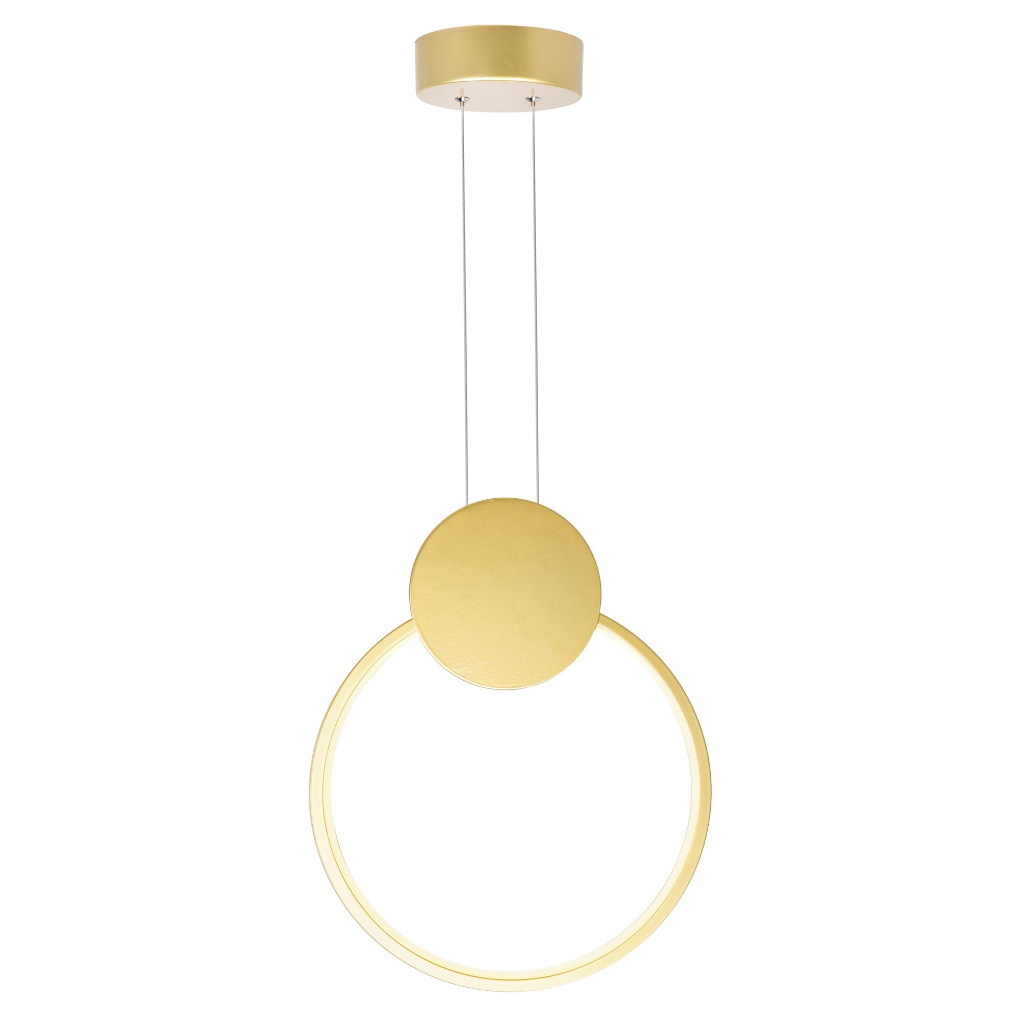 Pulley Integrated LED 10in Satin Gold Mini Pendant - CWI Lighting