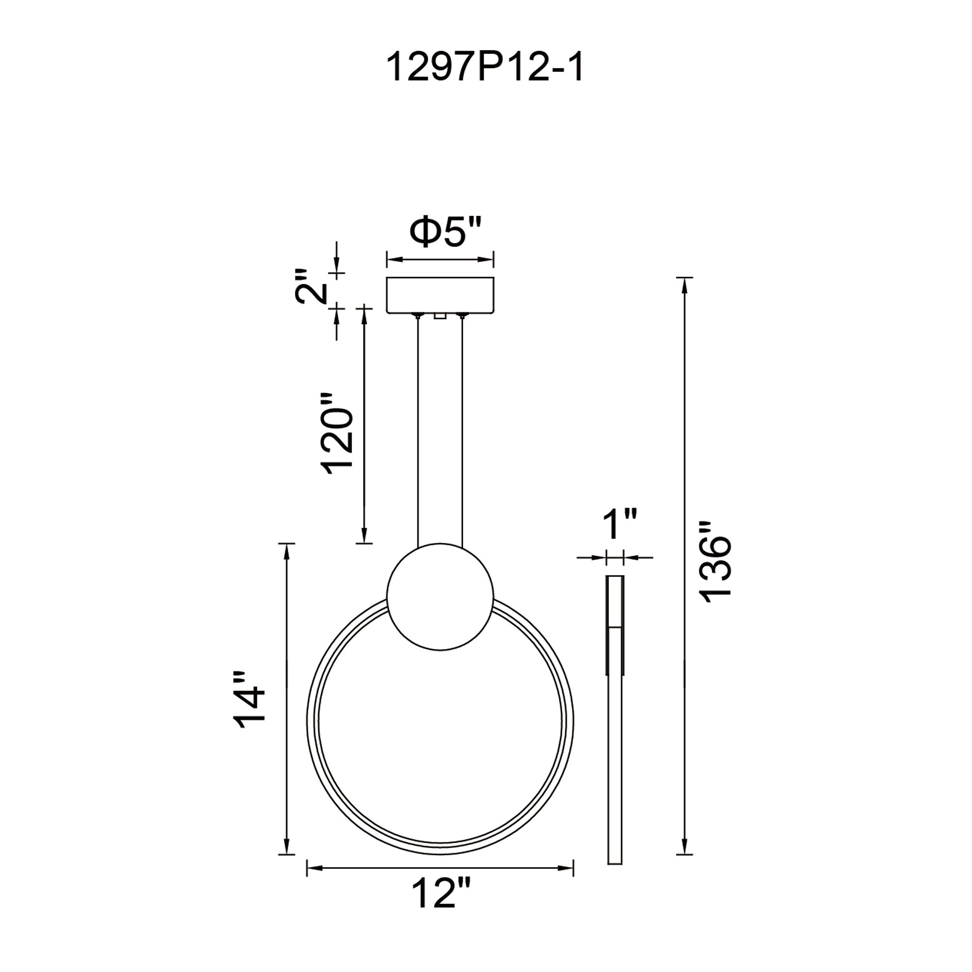 Pulley Integrated LED 12in Black Mini Pendant - CWI Lighting