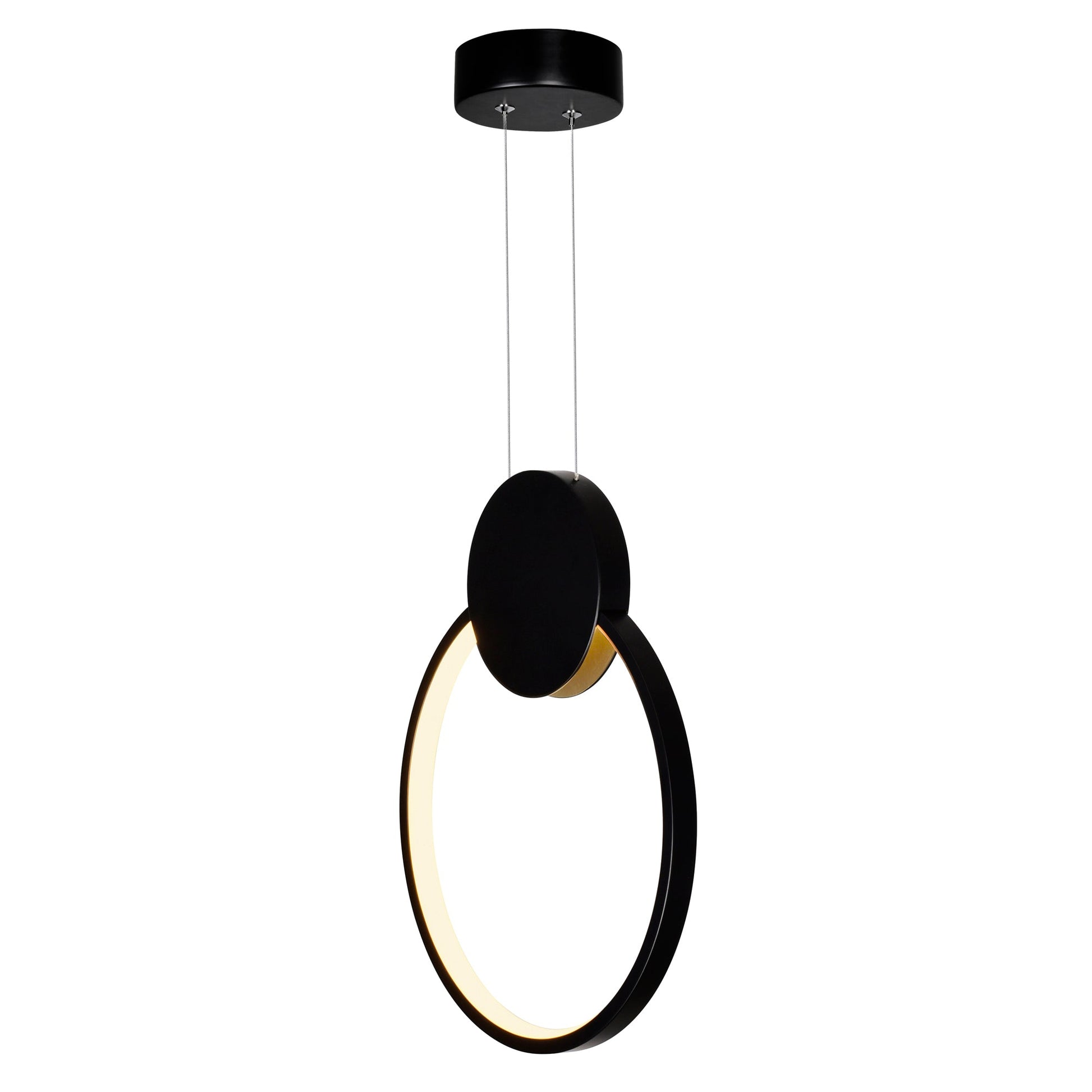 Pulley Integrated LED 12in Black Mini Pendant - CWI Lighting