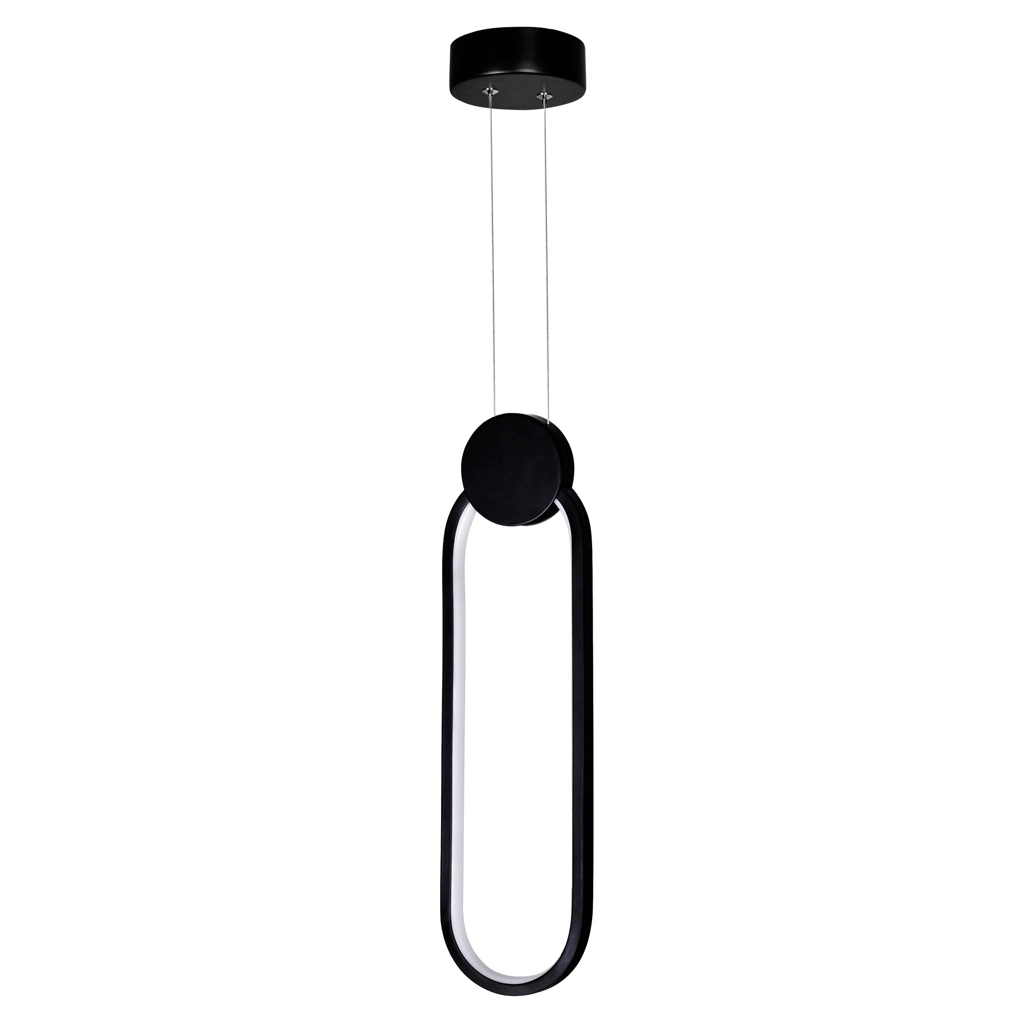 Pulley Integrated LED 4in Black Mini Pendant - CWI Lighting