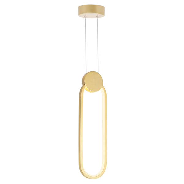 Pulley Integrated LED 4in Satin Gold Mini Pendant - CWI Lighting