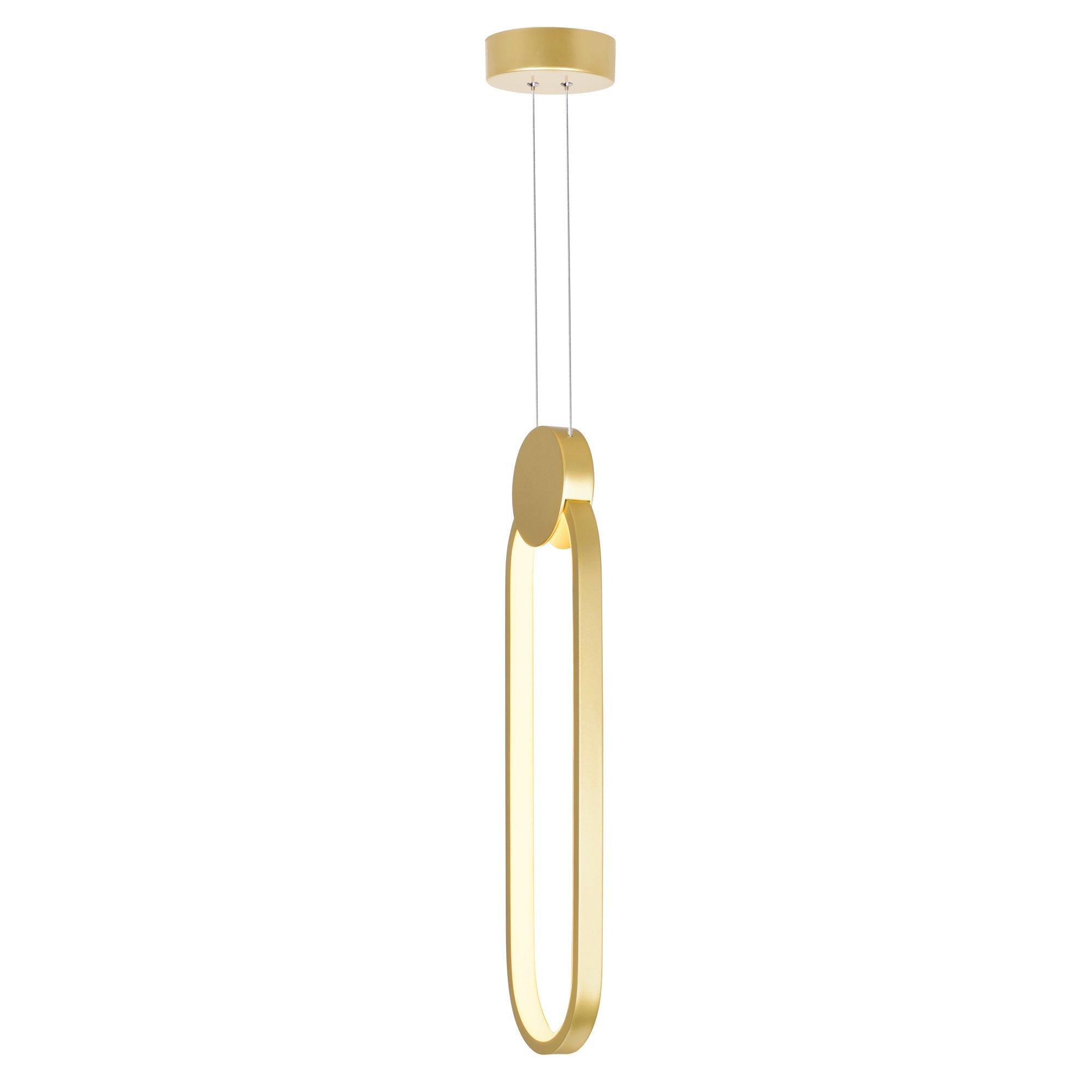 Pulley Integrated LED 4in Satin Gold Mini Pendant - CWI Lighting