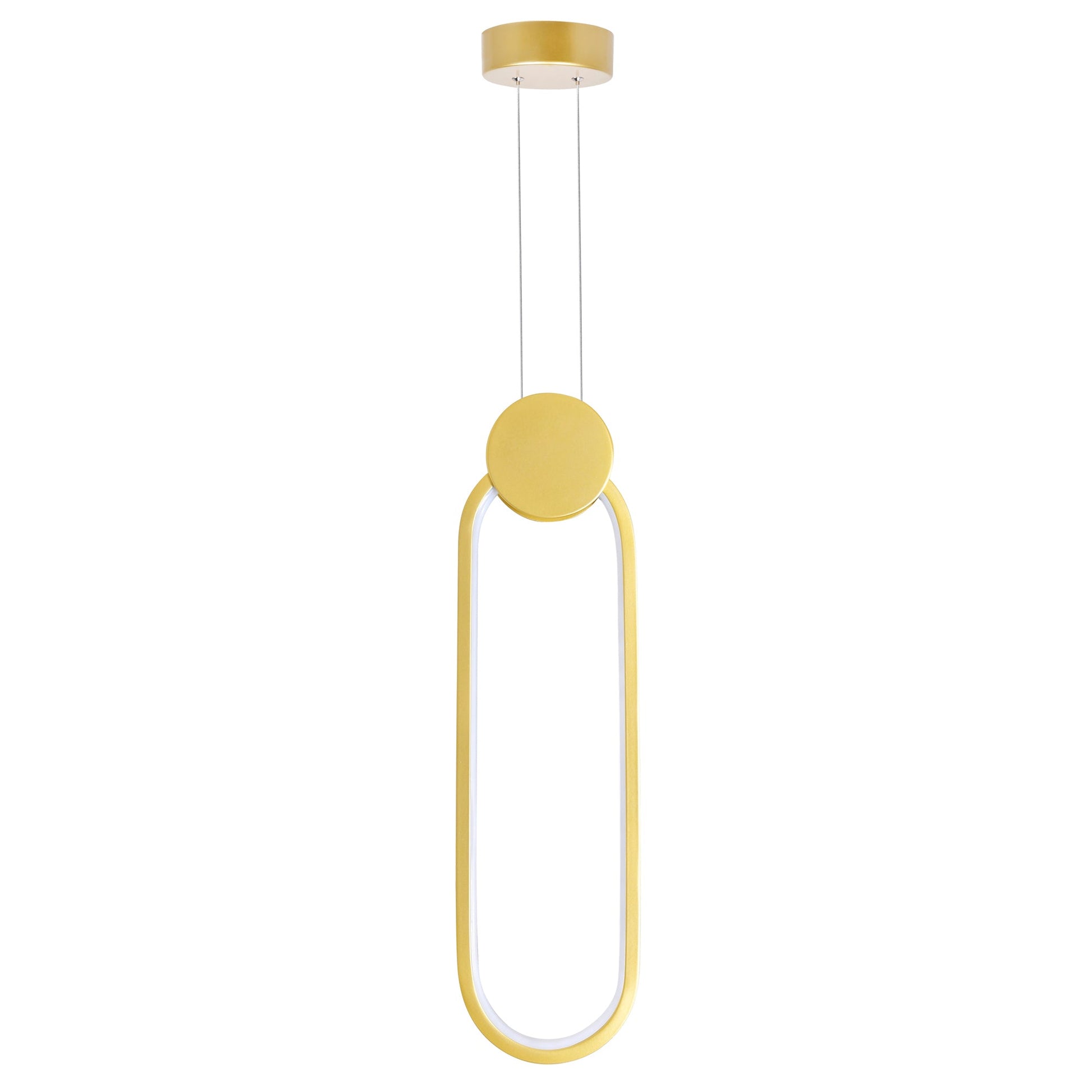Pulley Integrated LED 4in Satin Gold Mini Pendant - CWI Lighting