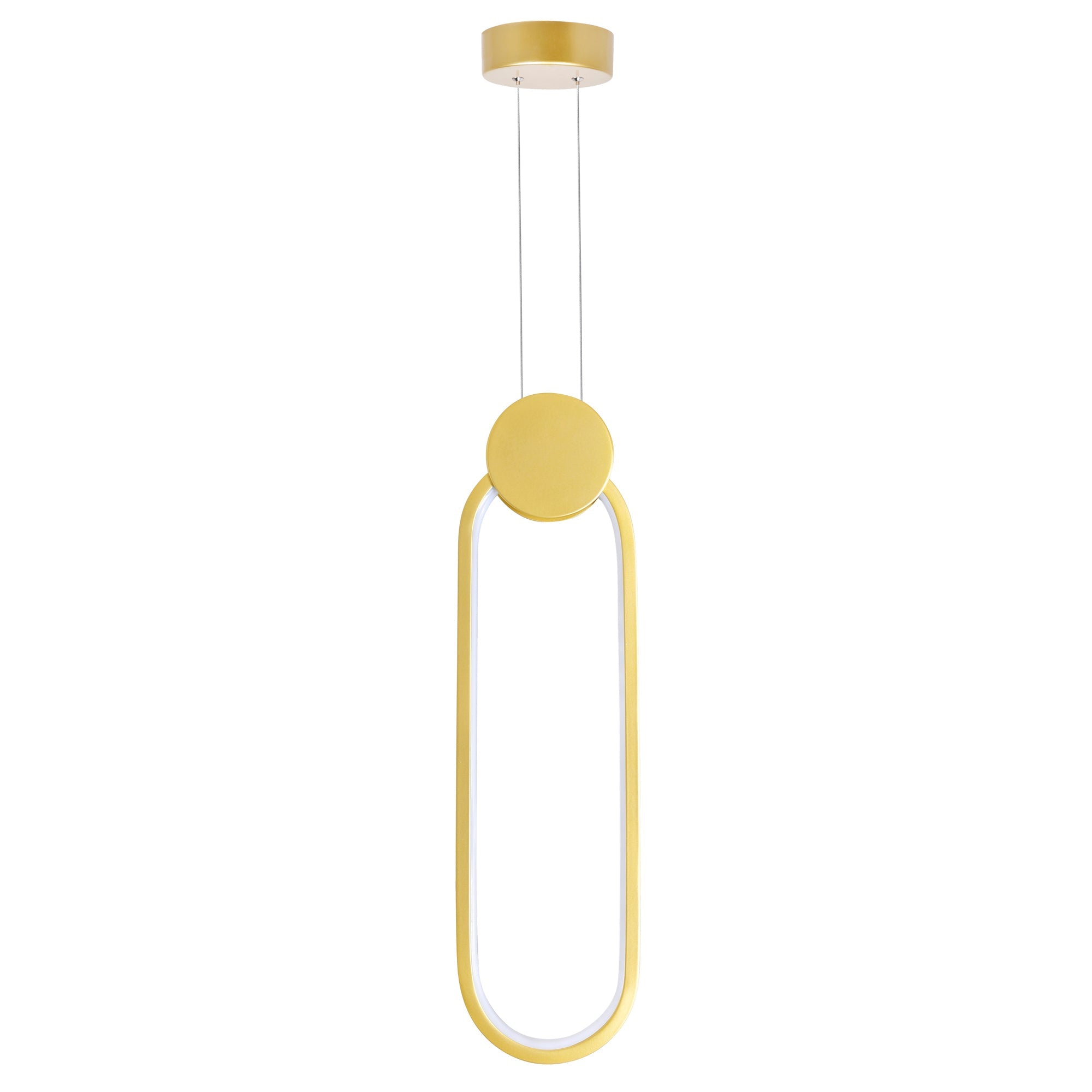 Pulley Integrated LED 4in Satin Gold Mini Pendant - CWI Lighting