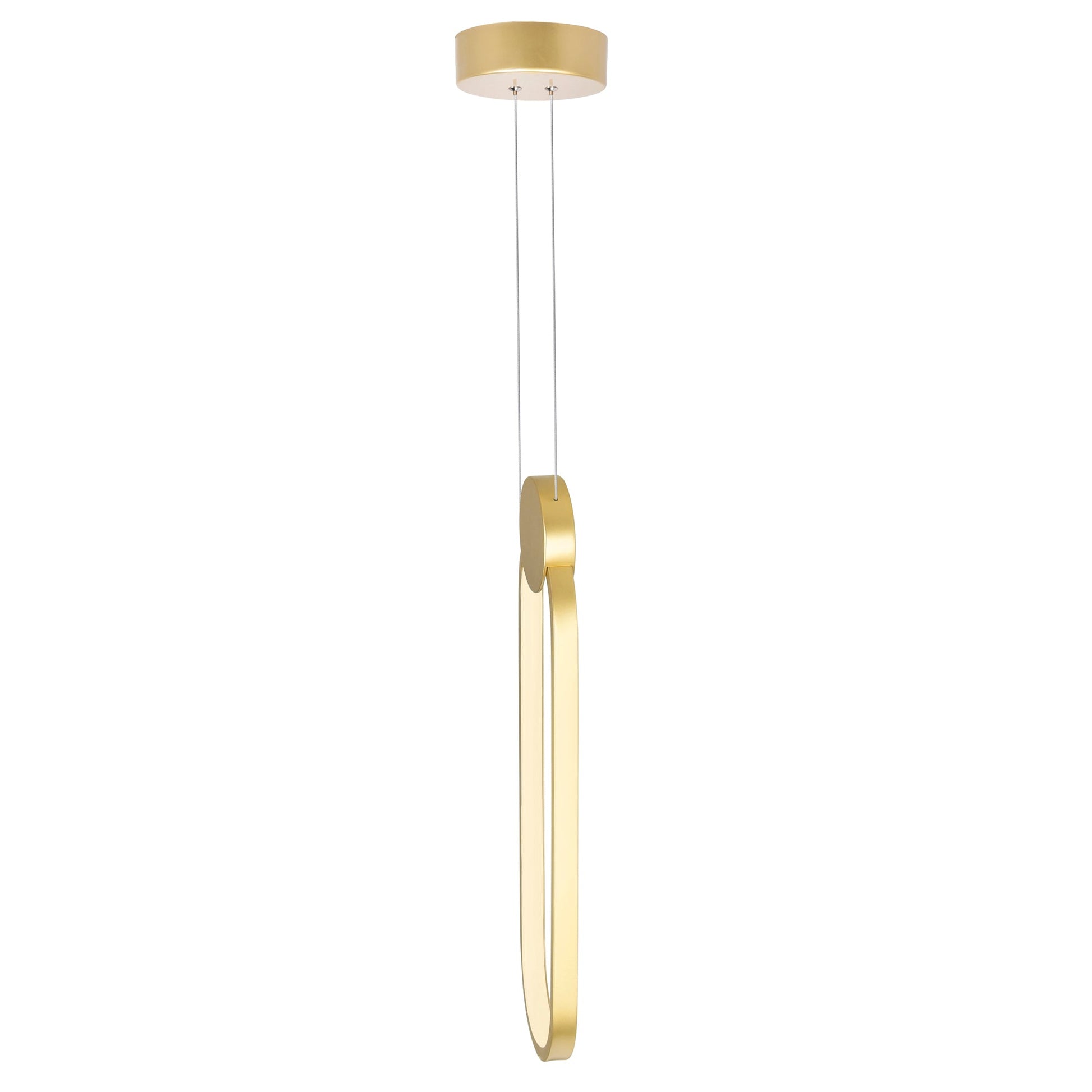 Pulley Integrated LED 4in Satin Gold Mini Pendant - CWI Lighting