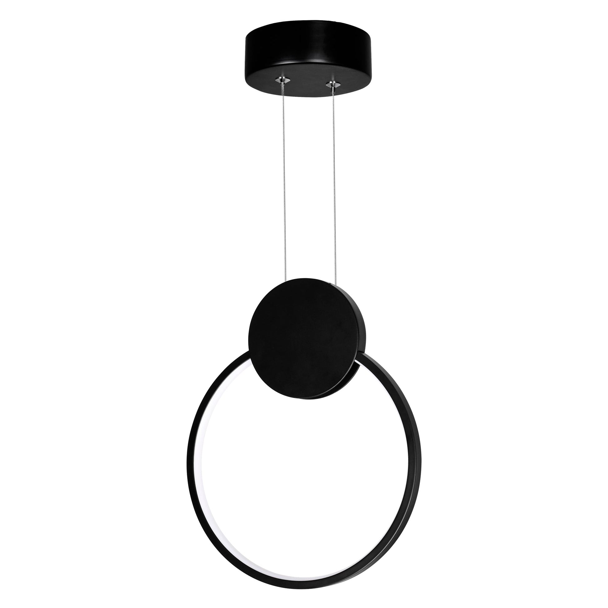 Pulley Integrated LED 8in Black Mini Pendant - CWI Lighting