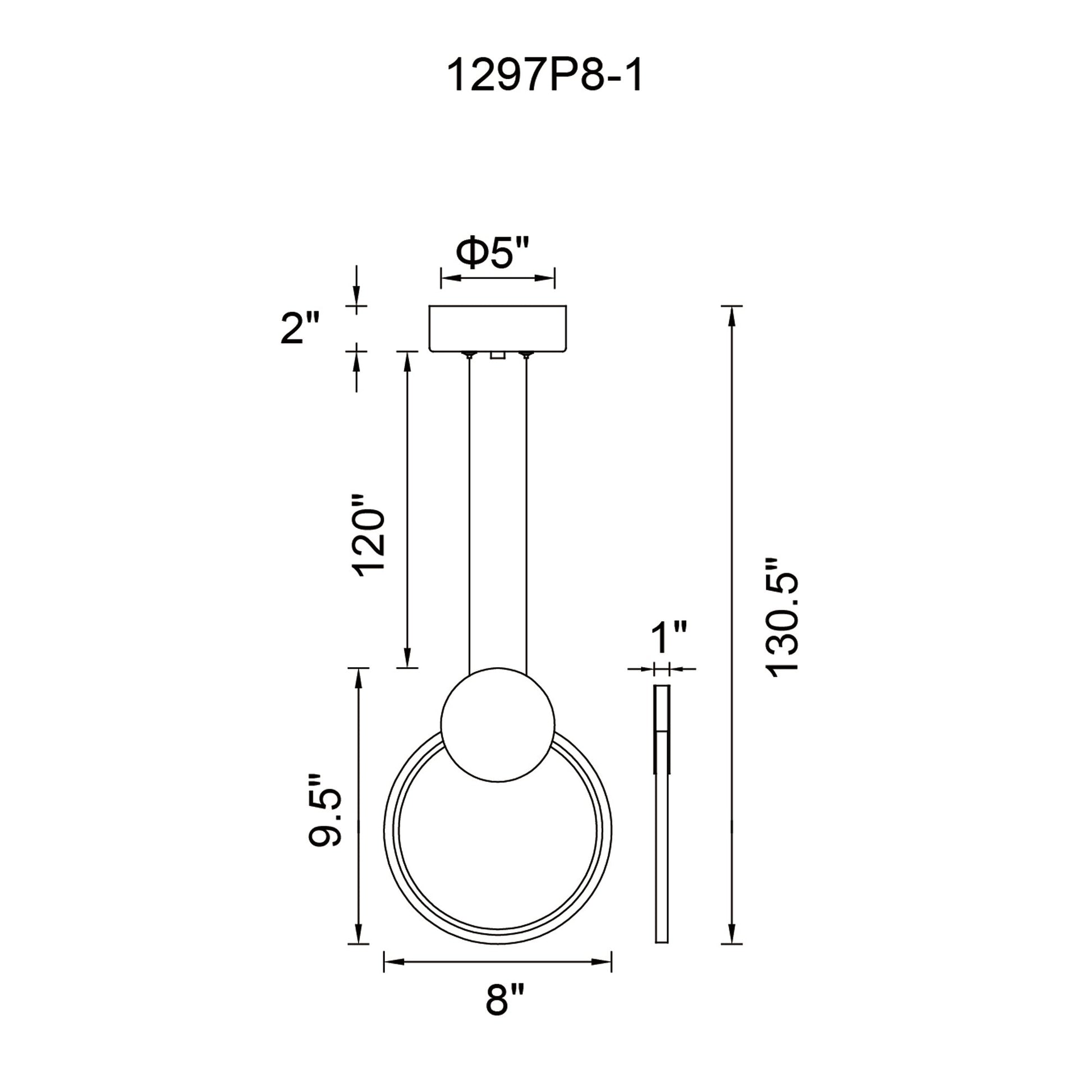 Pulley Integrated LED 8in Black Mini Pendant - CWI Lighting